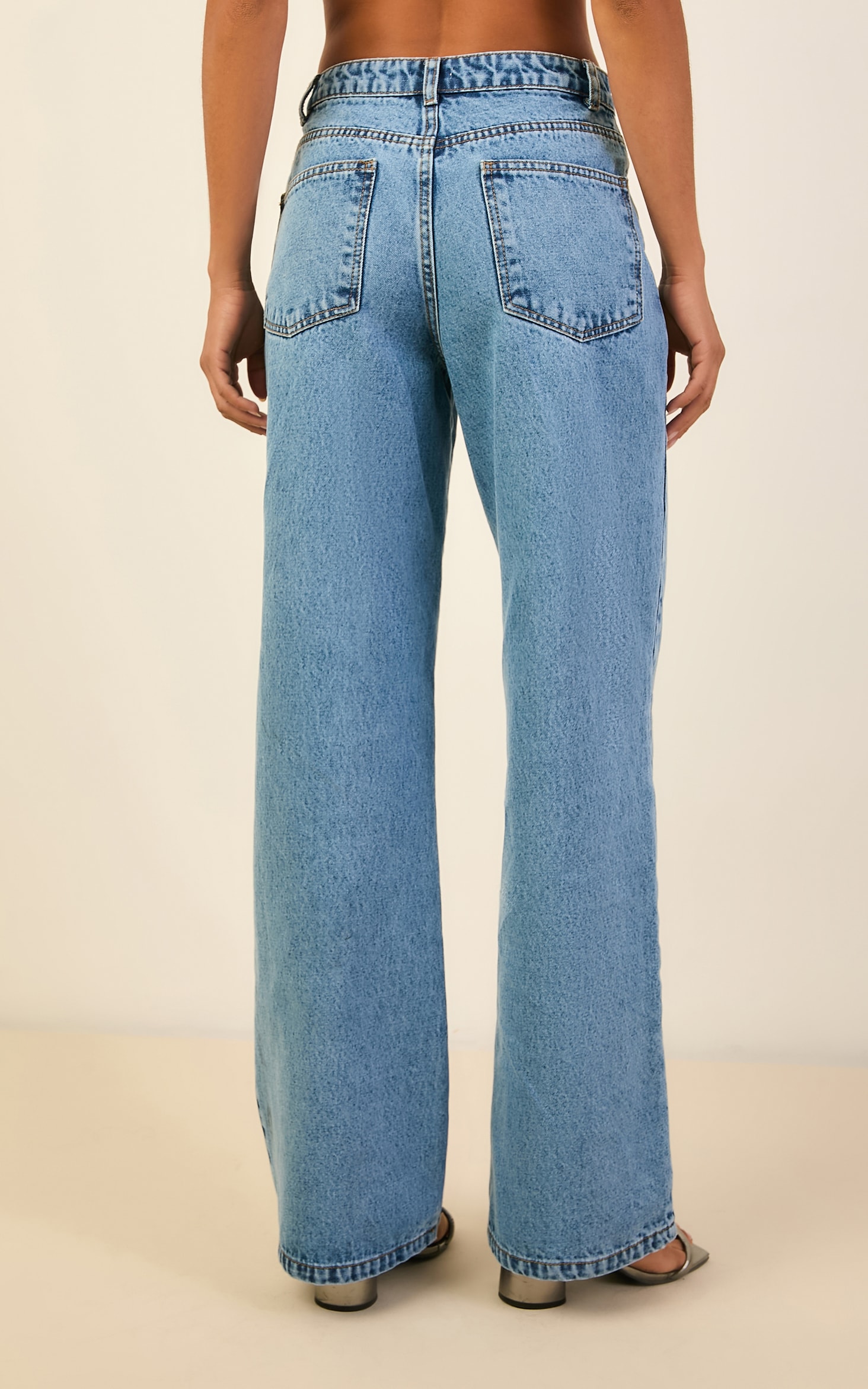 Calca Jeans Cos Assimetrico Jeans Medio