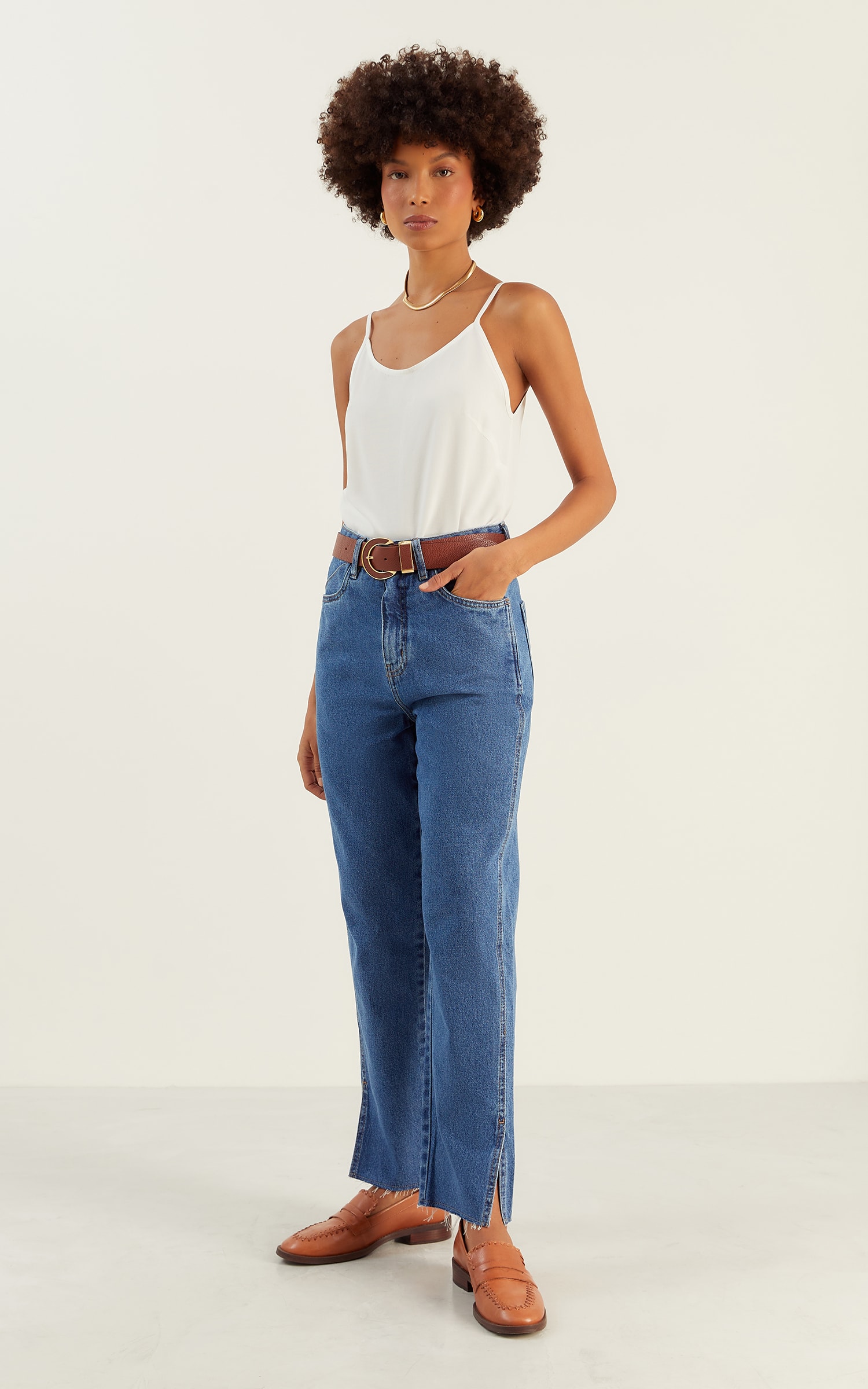 Calca Jeans Jeans Escuro