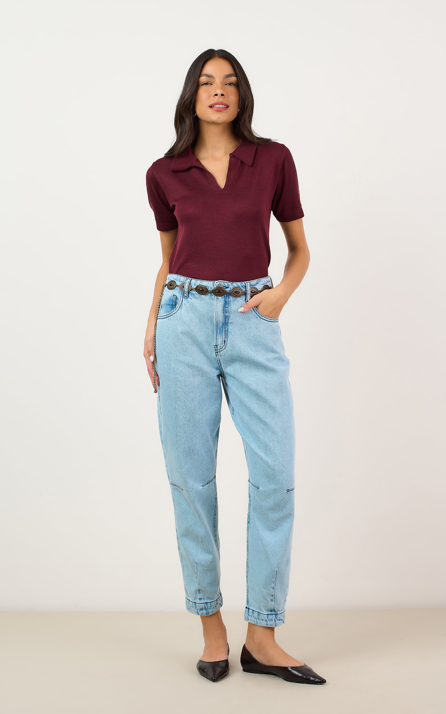 Calca Jeans New Balloon Jeans Medio