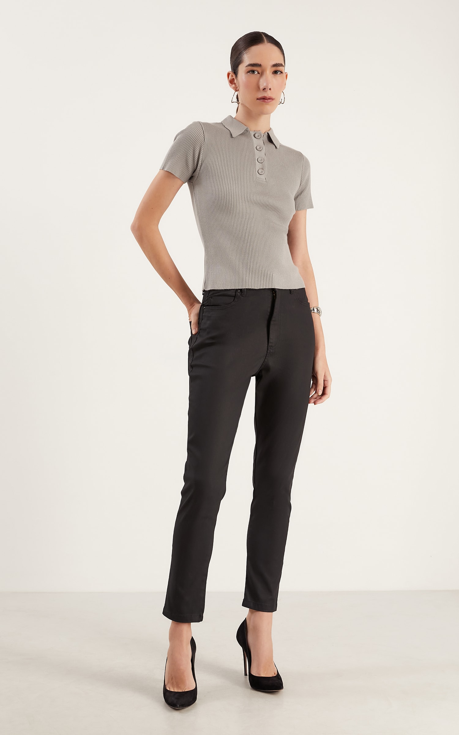 Calça Jeans Resinado Preto