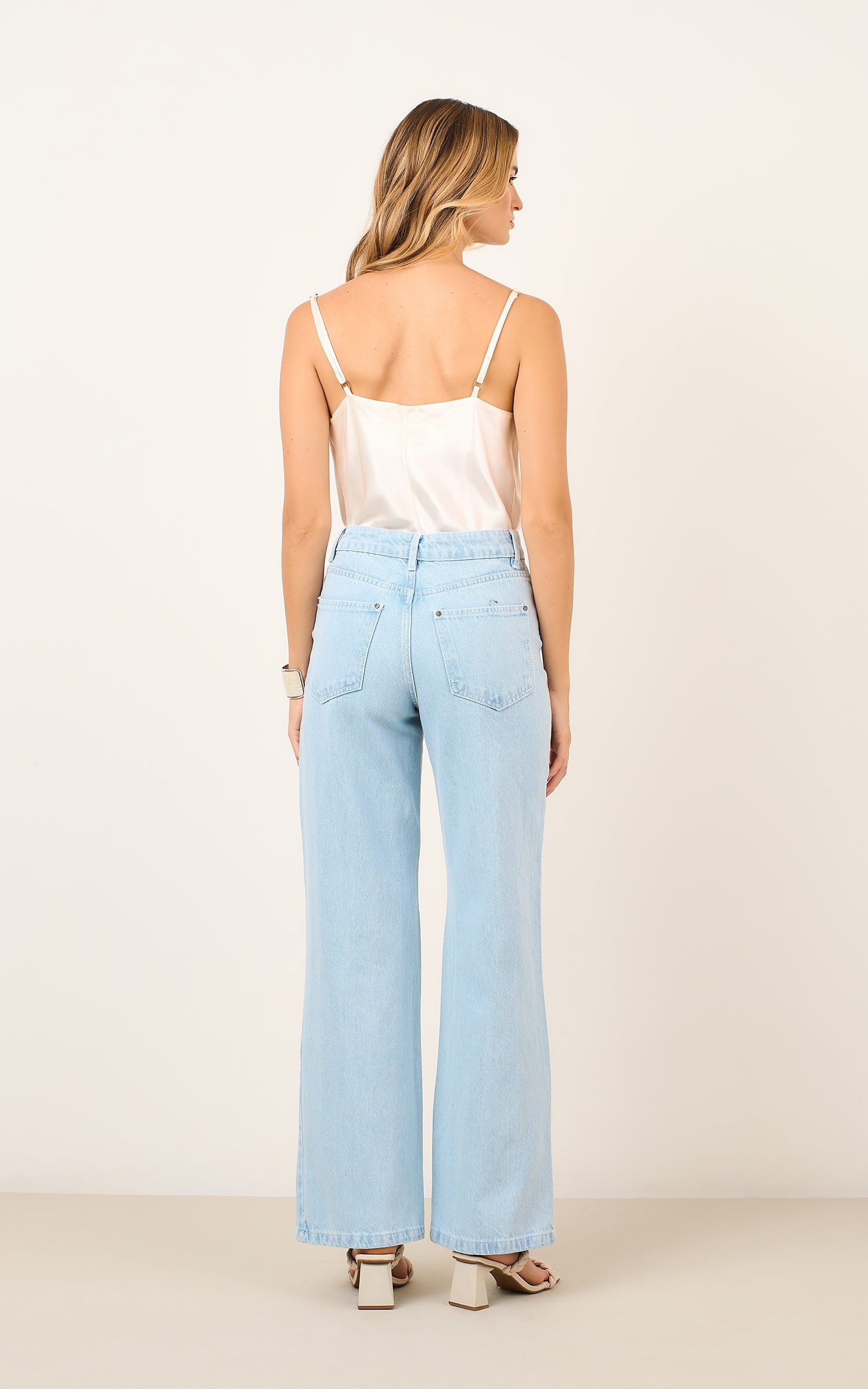 Calca Jeans Strass Jeans Claro