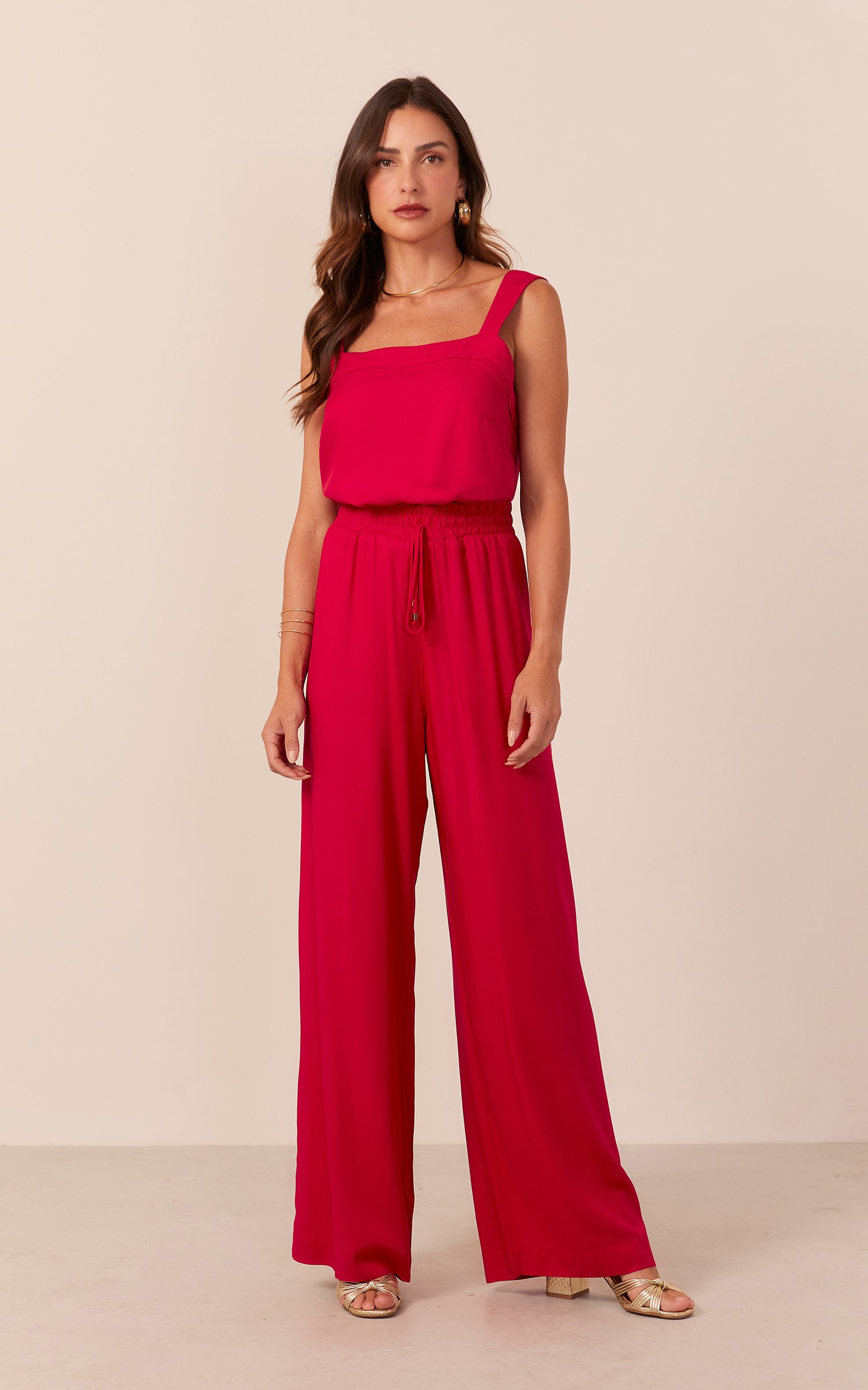 Calça Leveza Cós Elástico Vermelho
