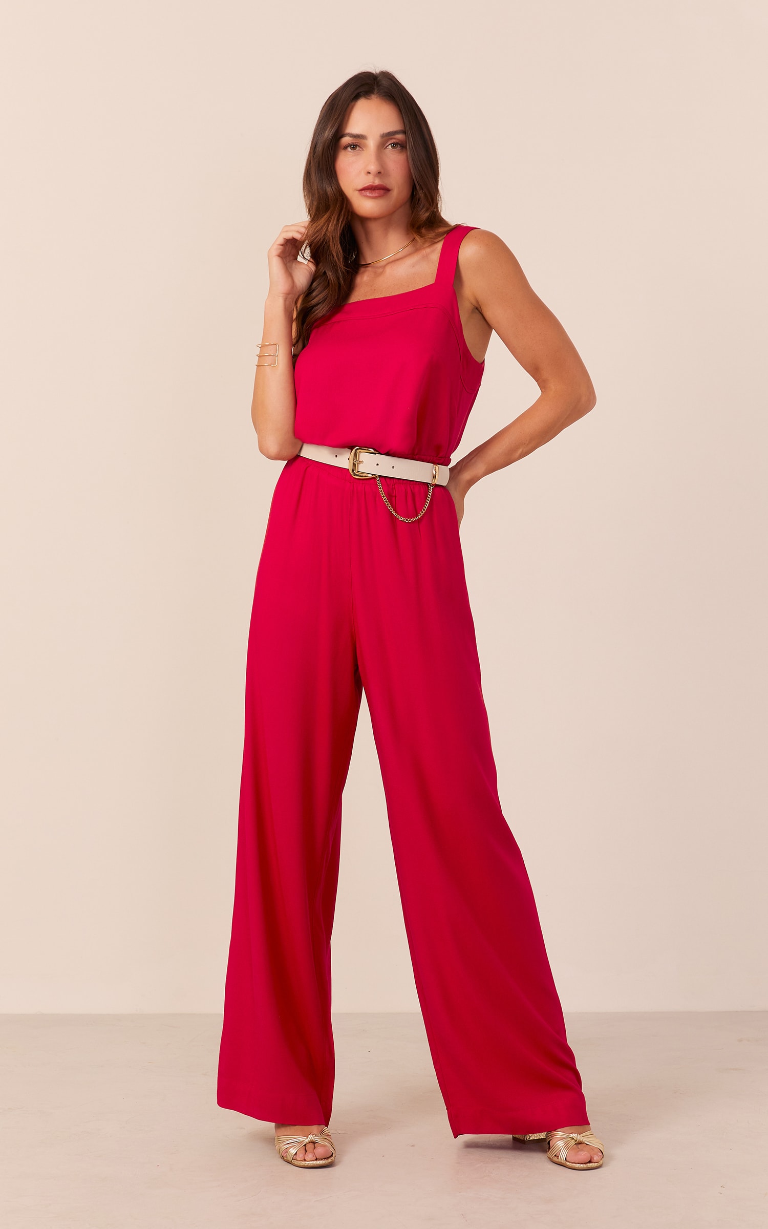 Calça Leveza Cós Elástico Vermelho