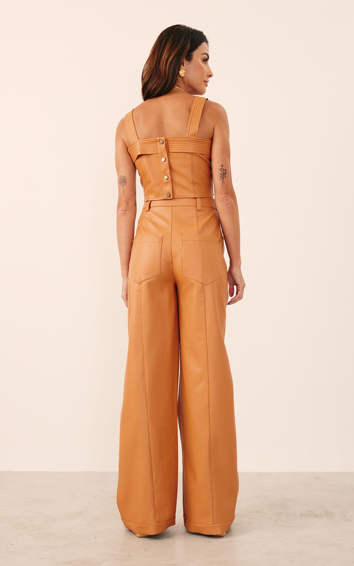 Calça Like Leather Caramelo