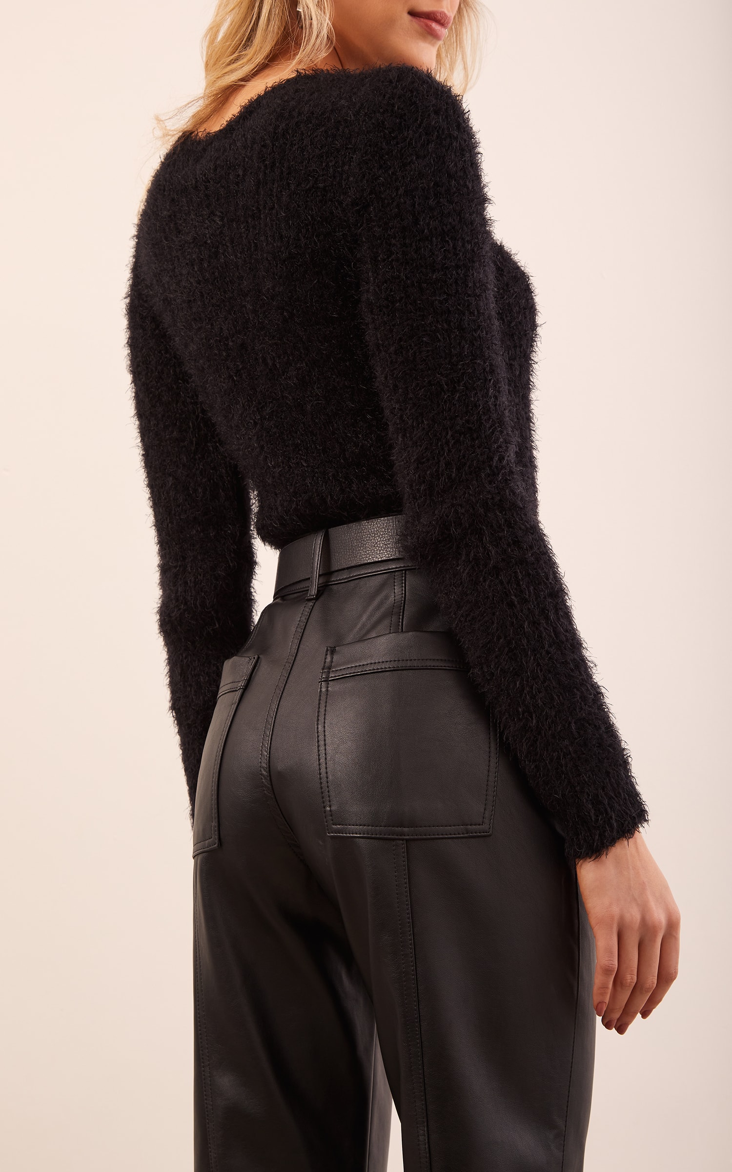 Calça Like Leather Cenoura Preto