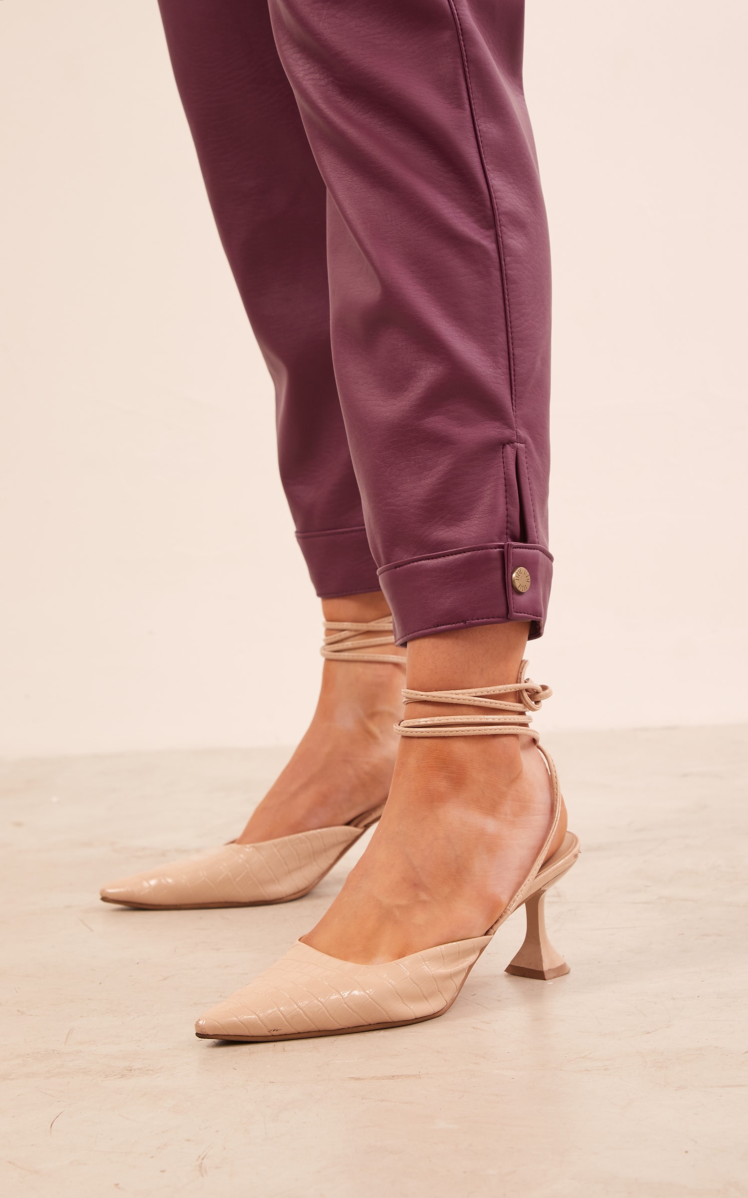 Calça Like Leather Cenoura Roxo