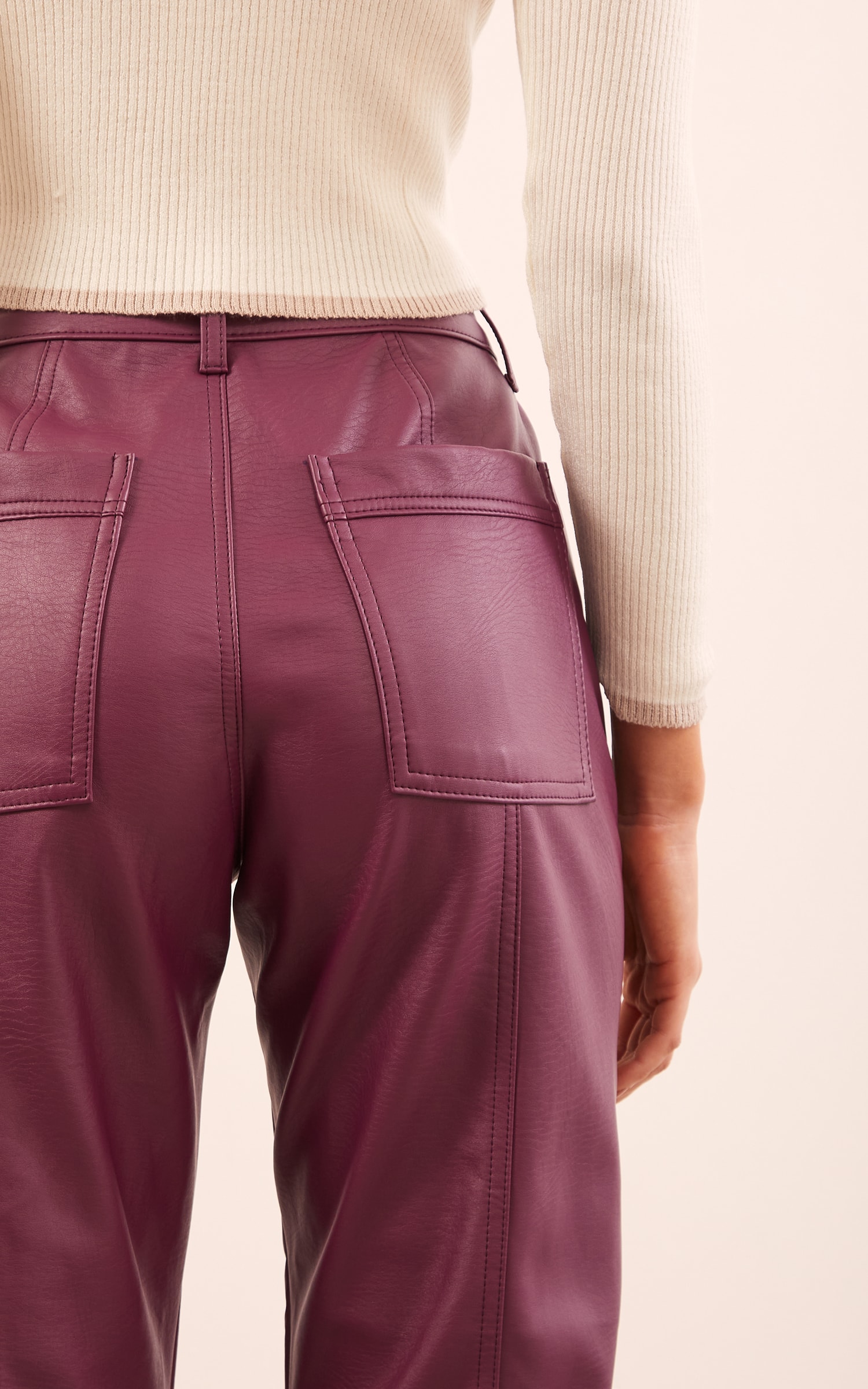 Calça Like Leather Cenoura Roxo