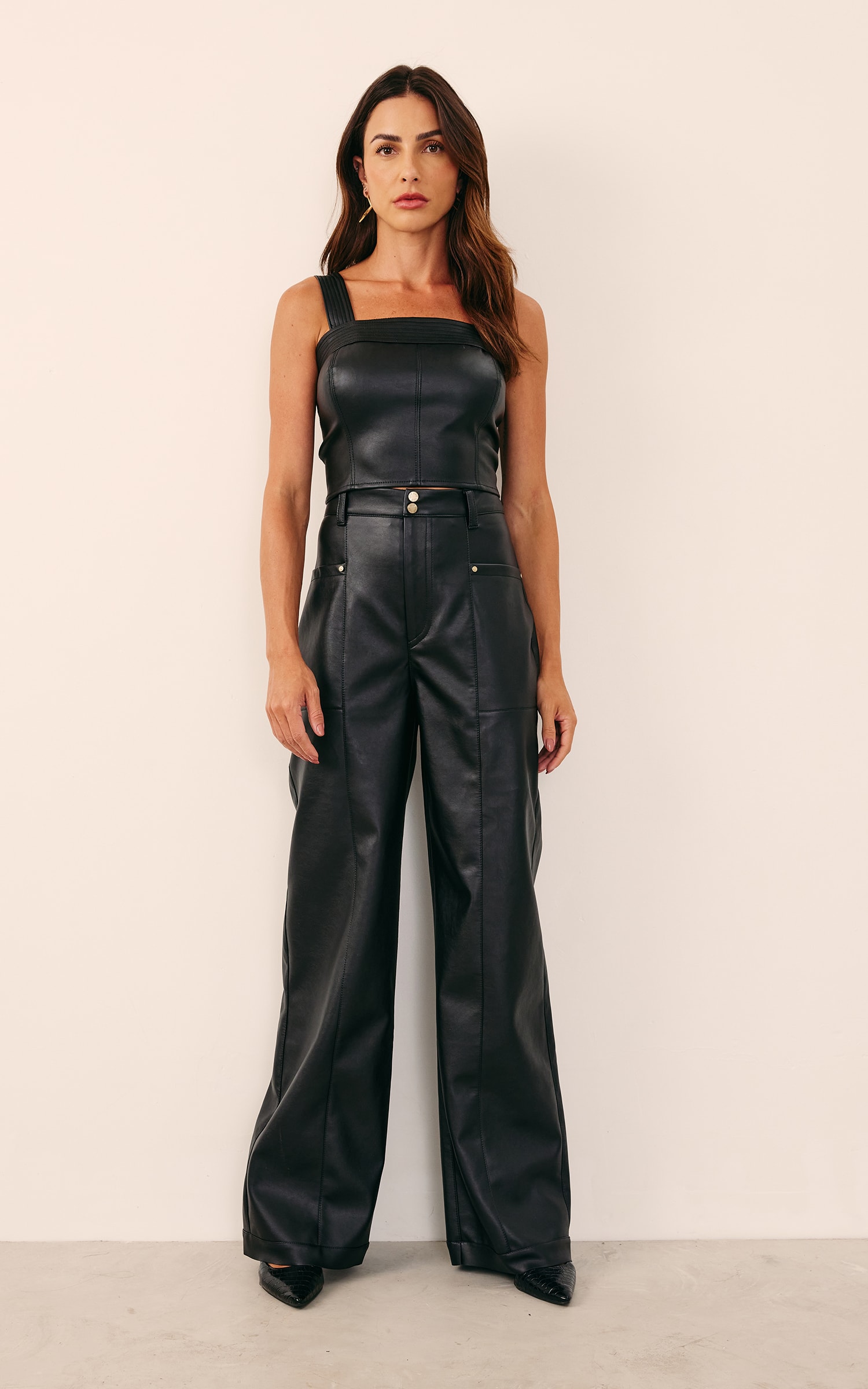 Calça Like Leather Preto