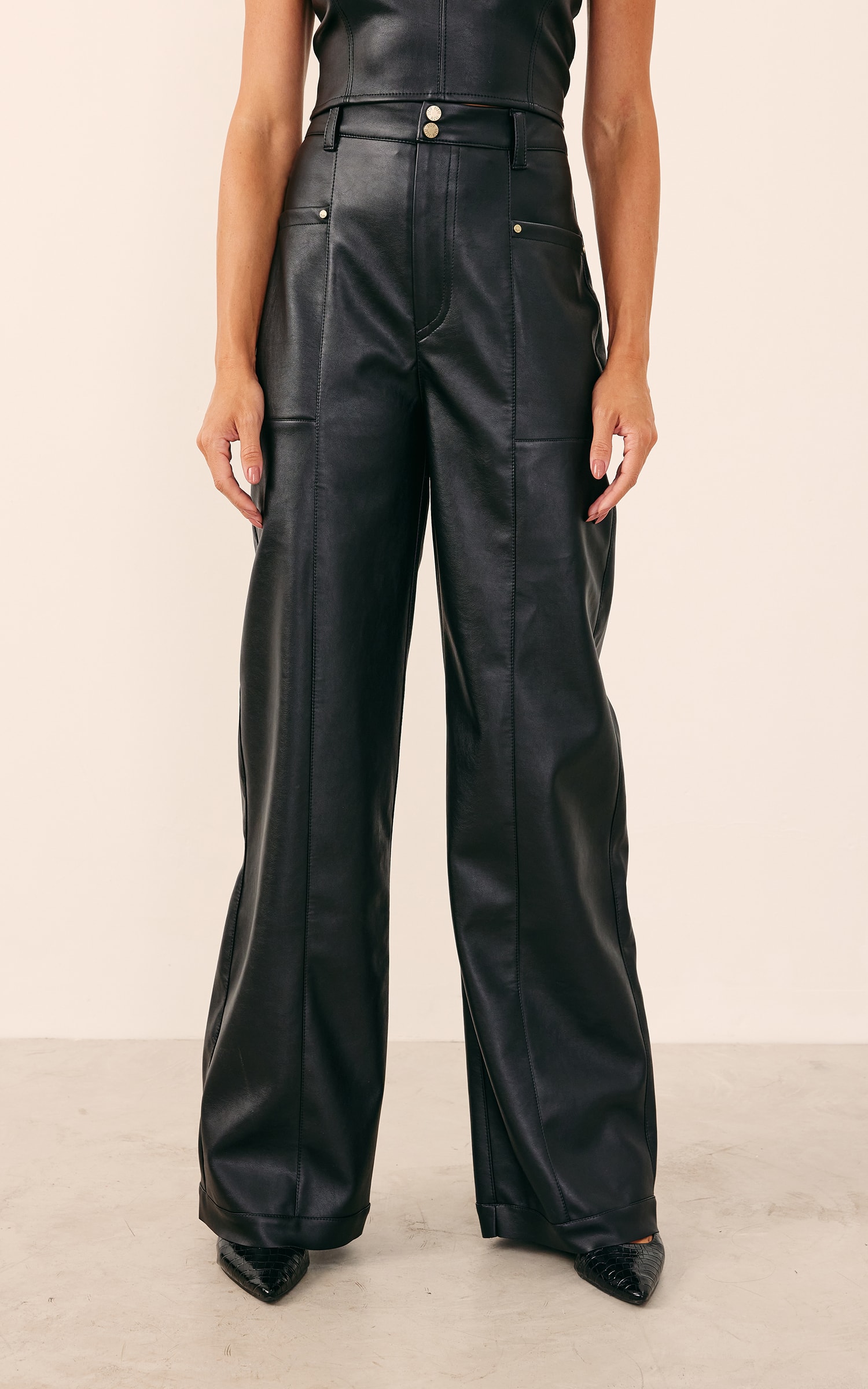 Calça Like Leather Preto