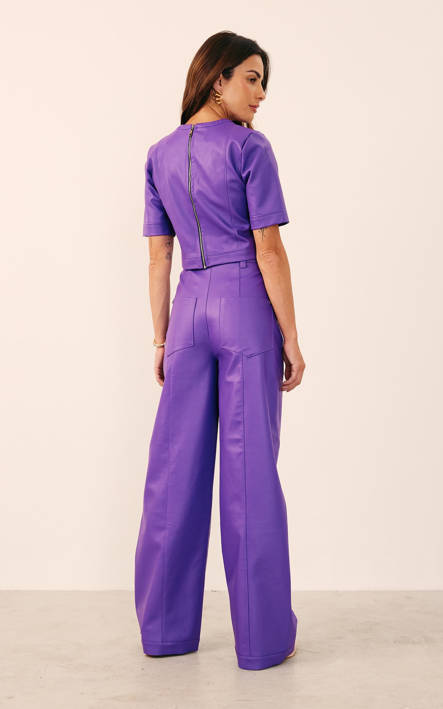 Calça Like Leather Roxo