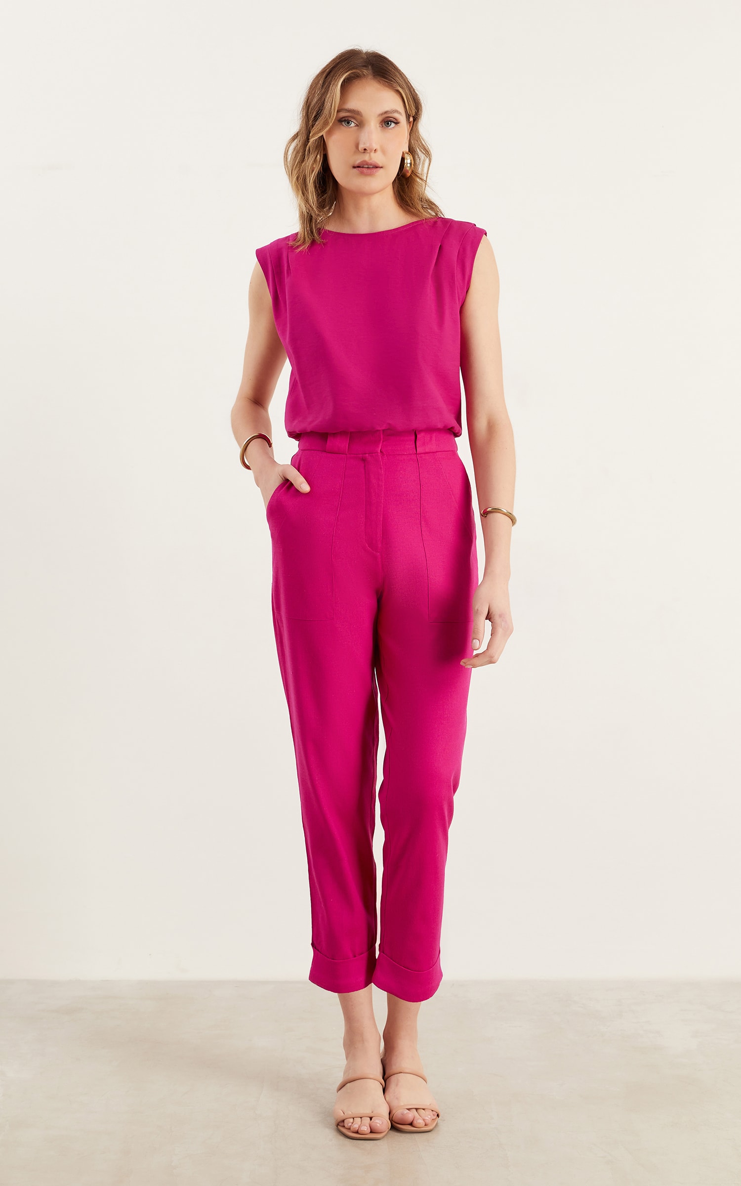 Calça Linho Sunshine Fucsia