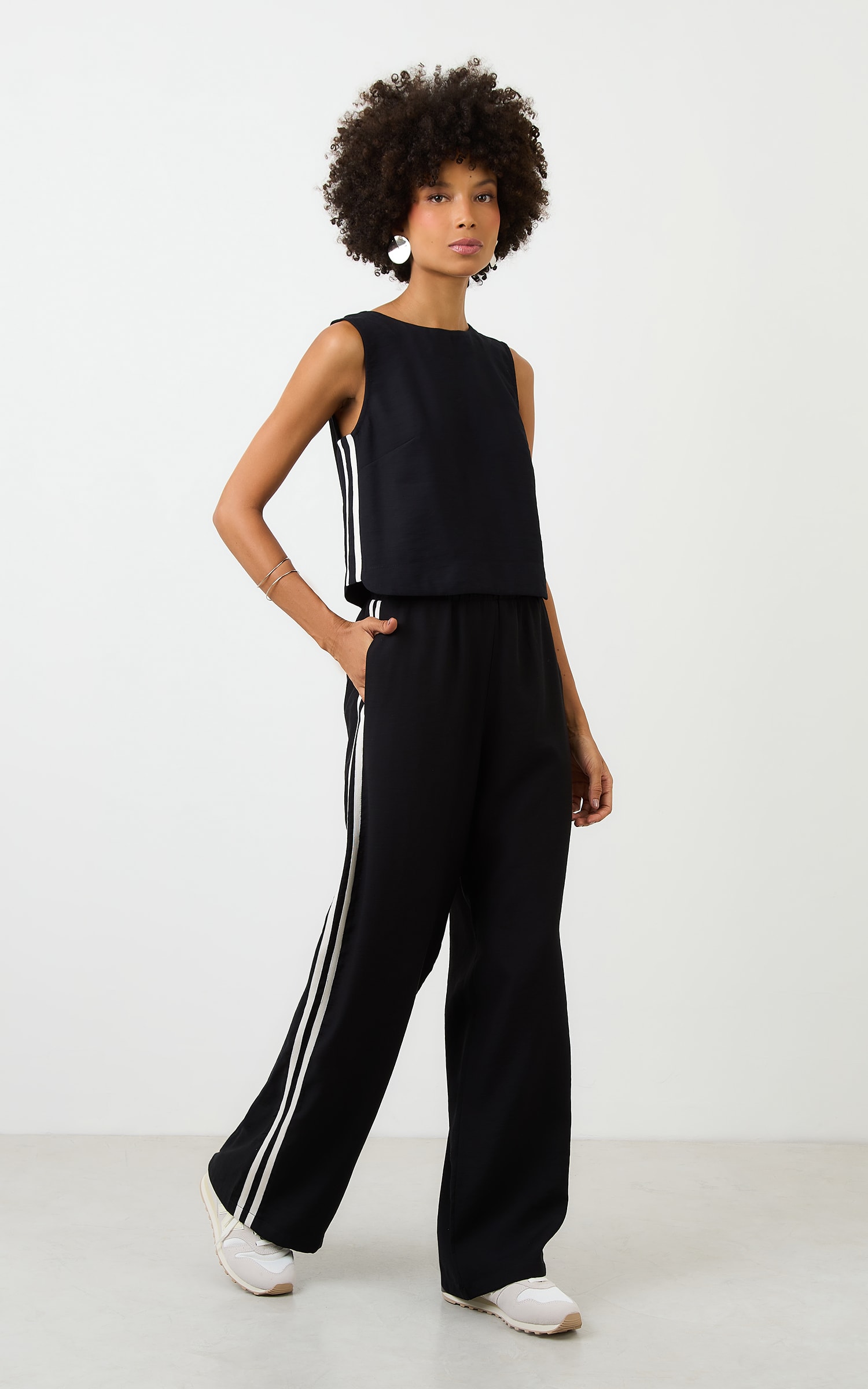 Calca Listra Lateral Game Preto