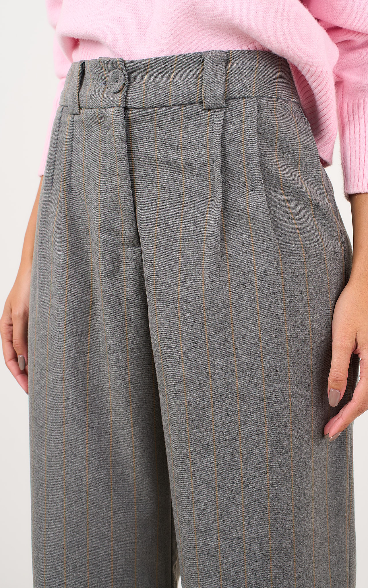 Calça Listras Allegro Cinza