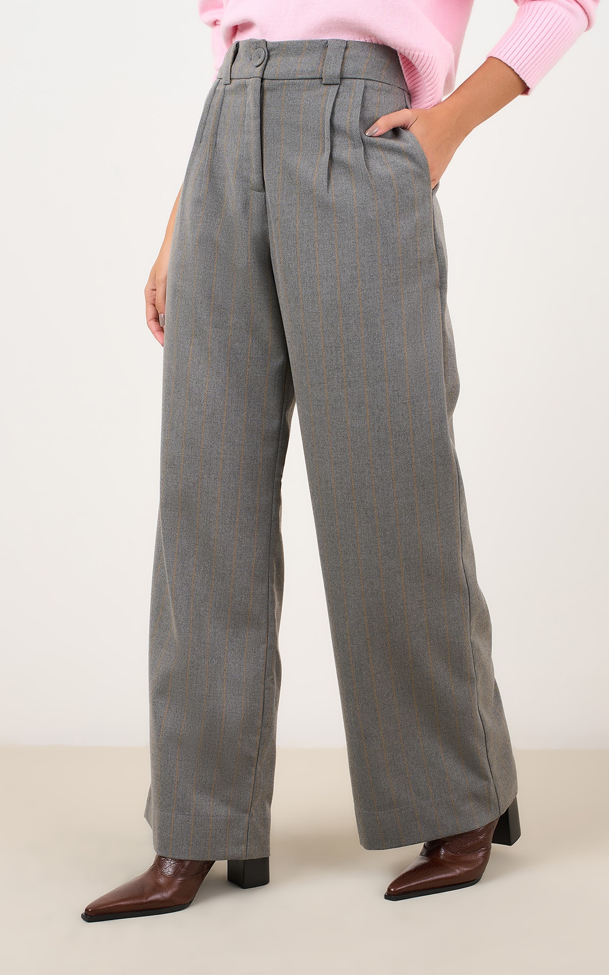 Calça Listras Allegro Cinza