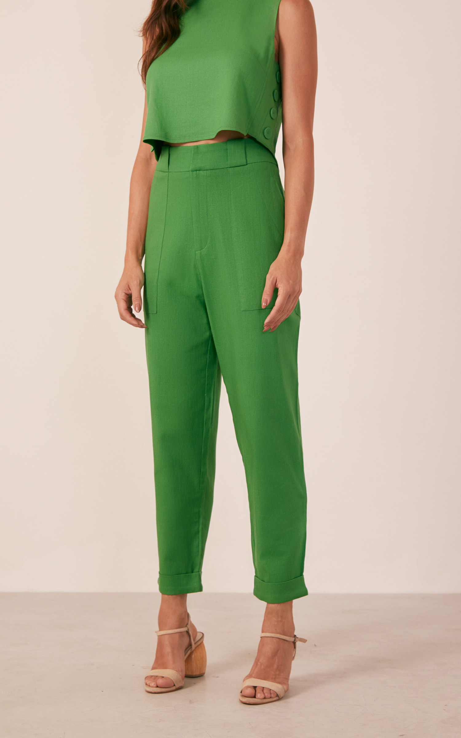 Calça Luna Cenoura Verde Tropical