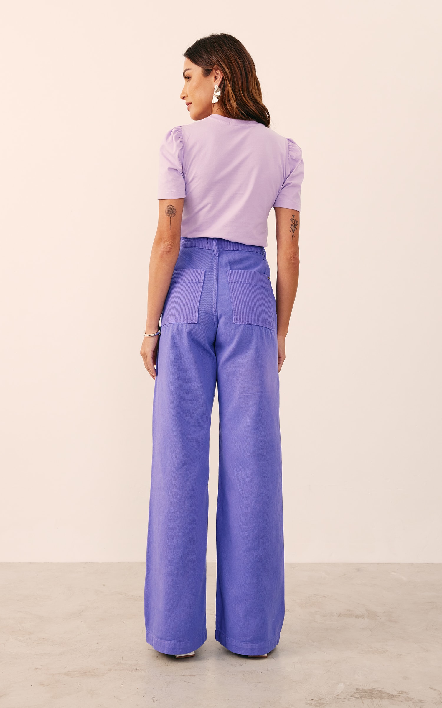 Calça Mix Sarja Cotelê Lavanda