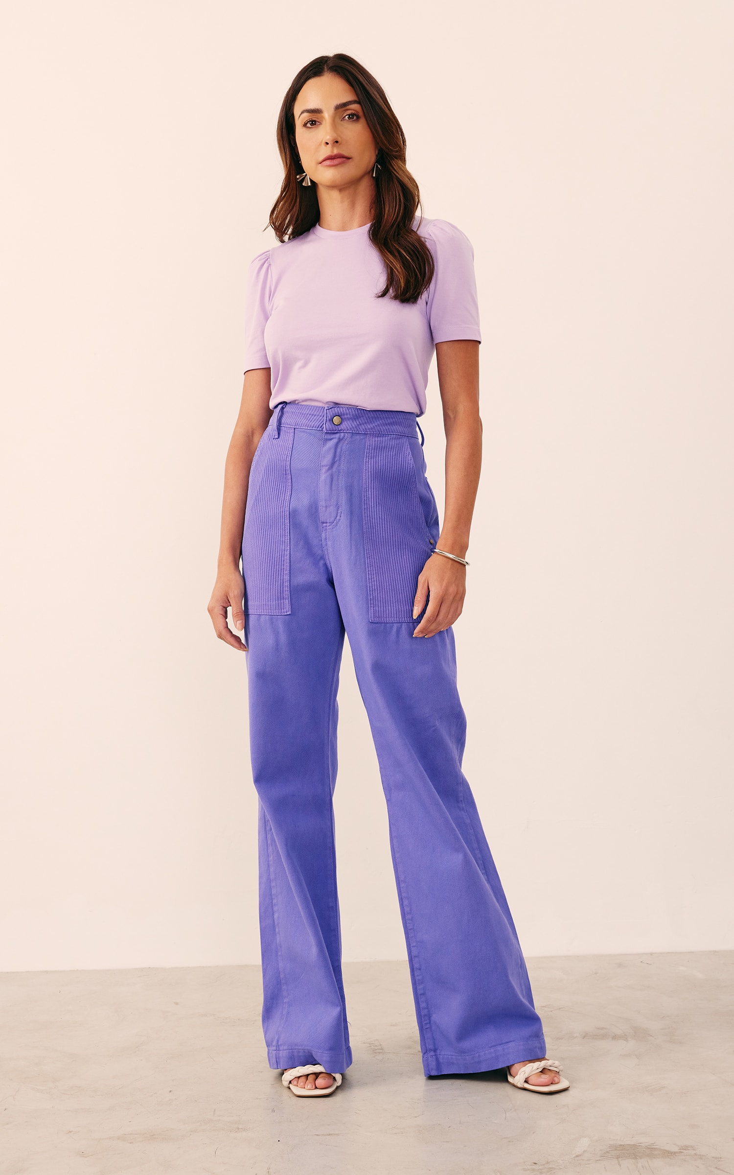 Calça Mix Sarja Cotelê Lavanda