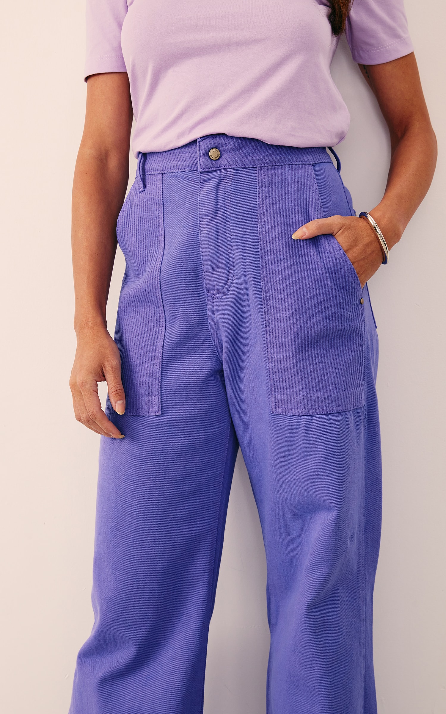 Calça Mix Sarja Cotelê Lavanda