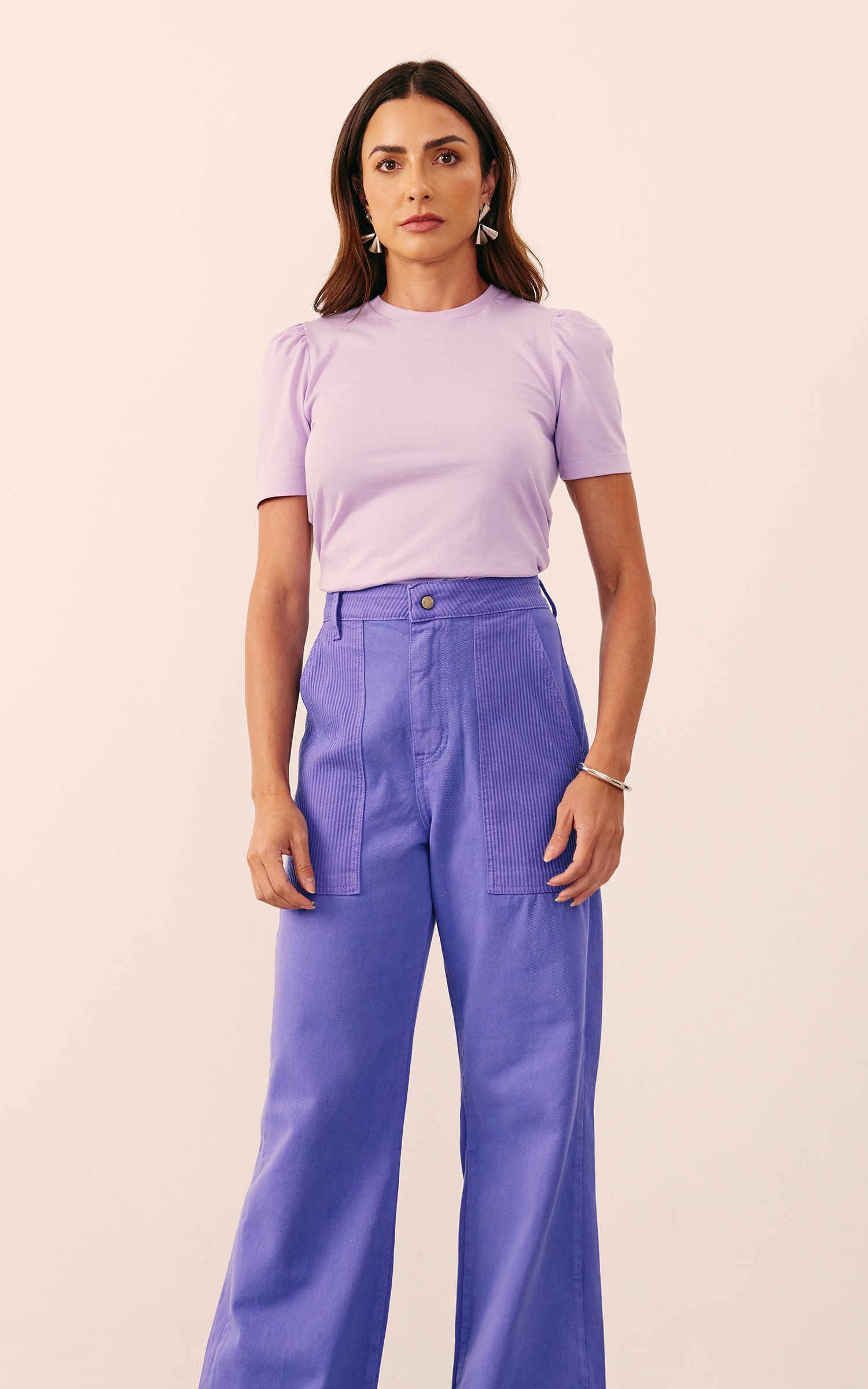 Calça Mix Sarja Cotelê Lavanda