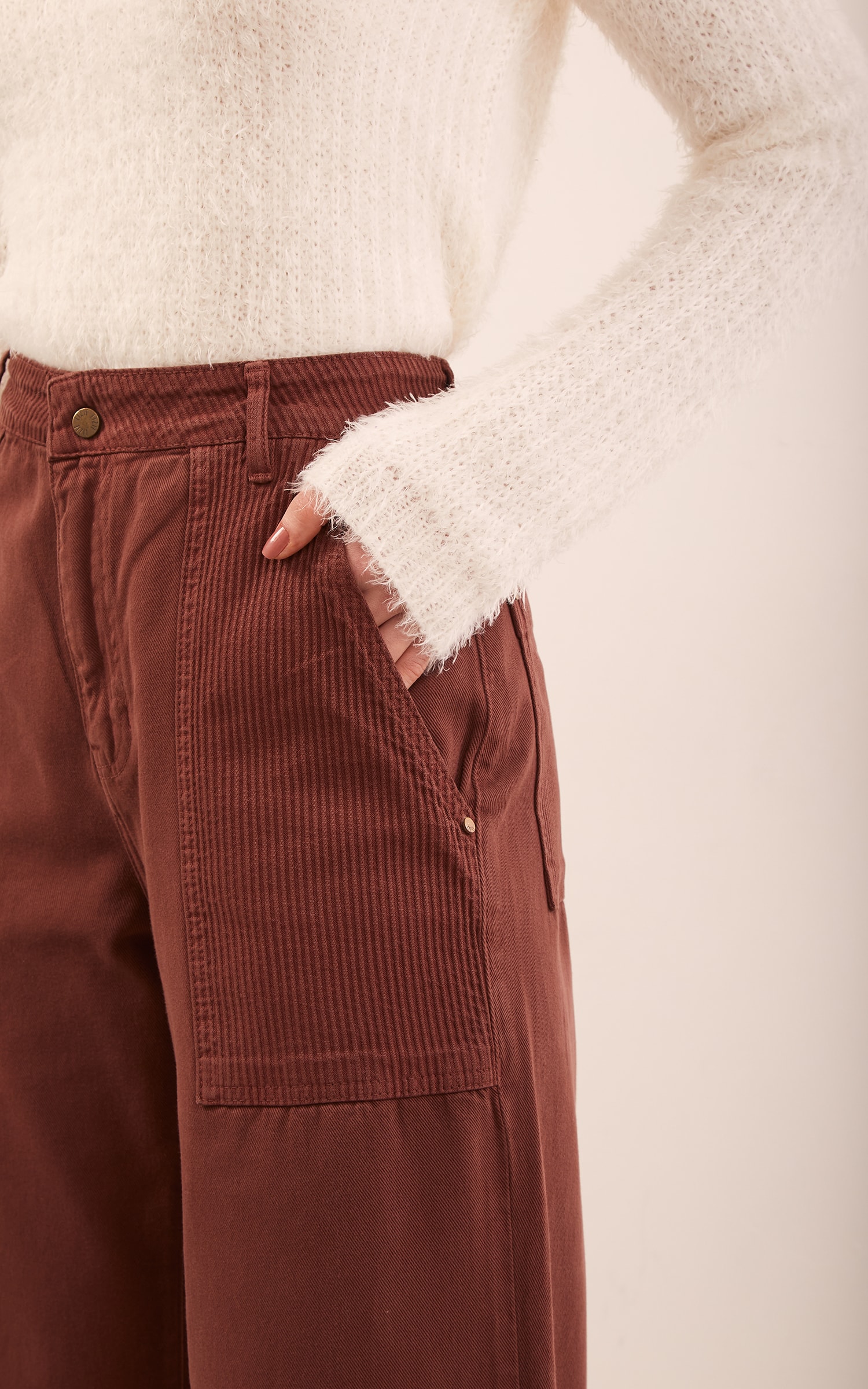 Calça Mix Sarja Cotelê Marrom