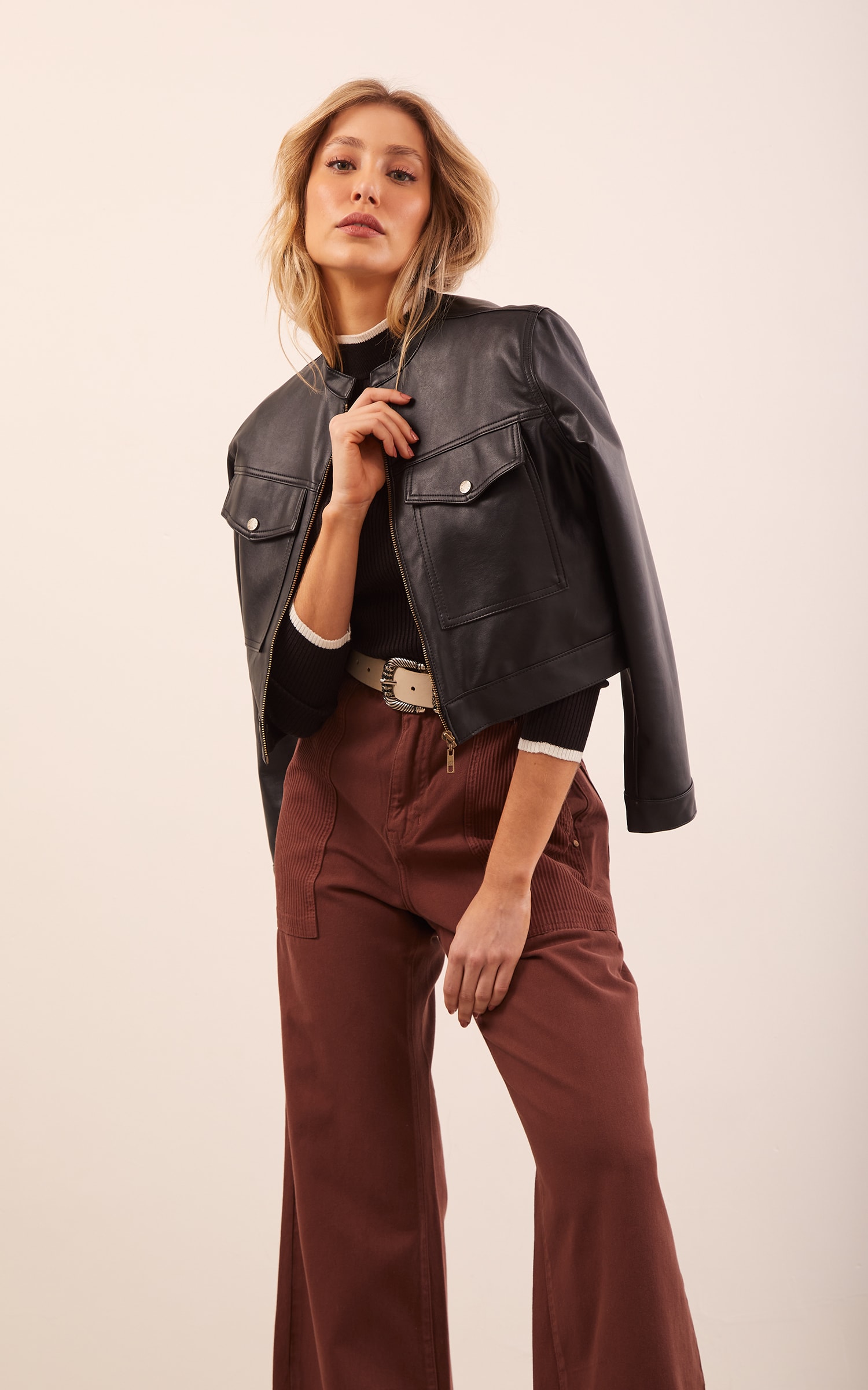 Calça Mix Sarja Cotelê Marrom