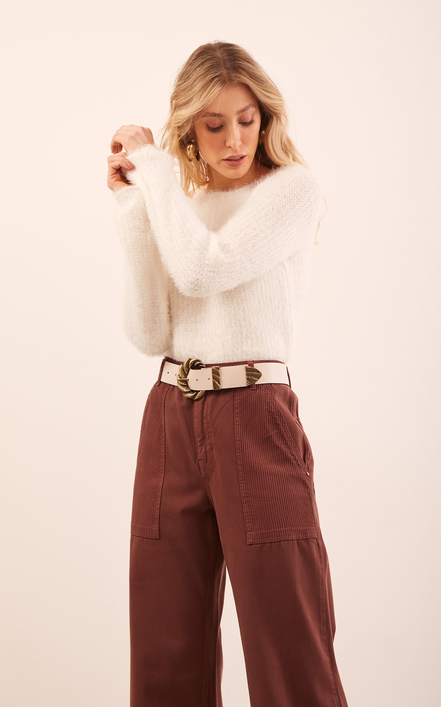 Calça Mix Sarja Cotelê Marrom