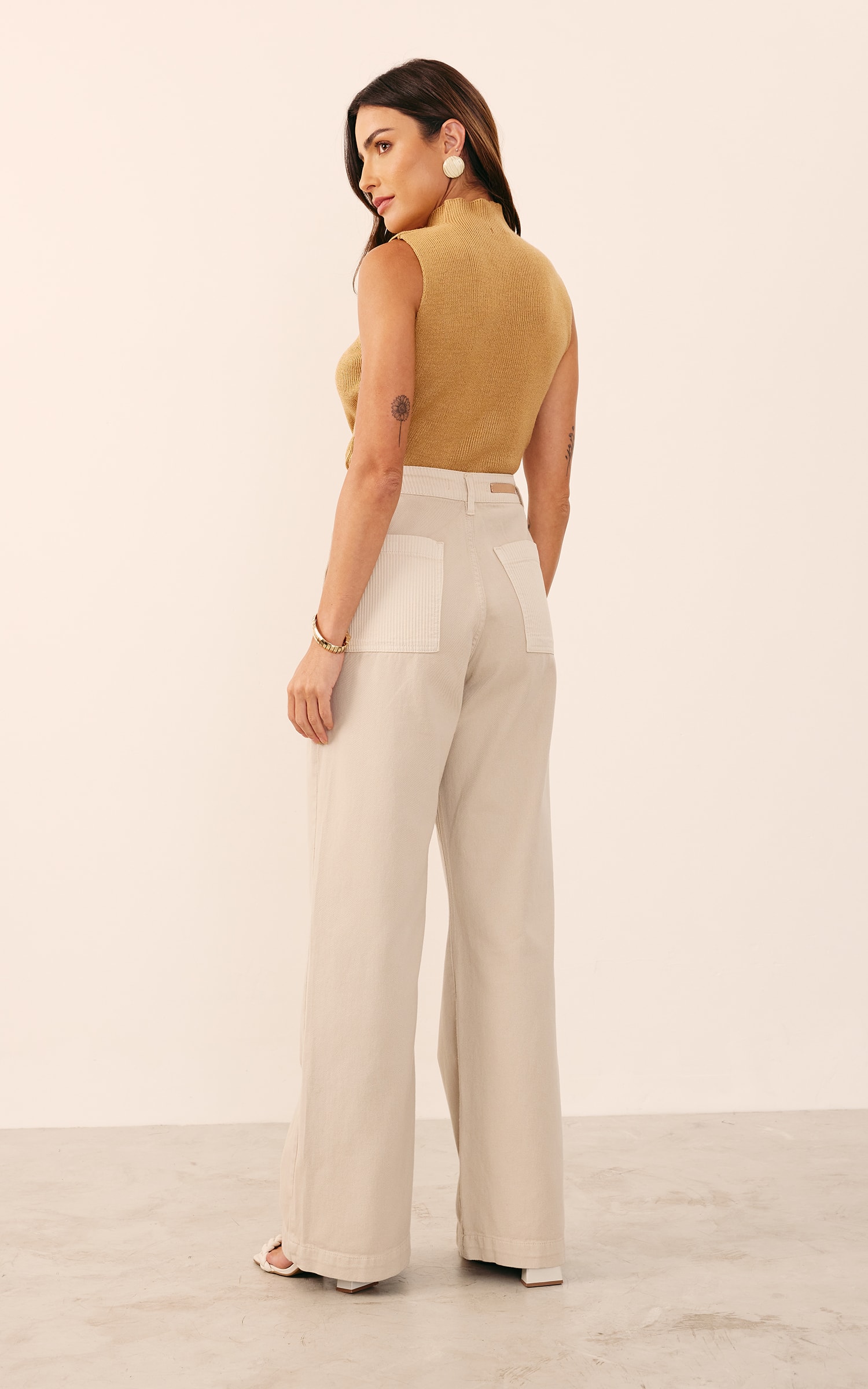 Calça Mix Sarja Cotelê Natural