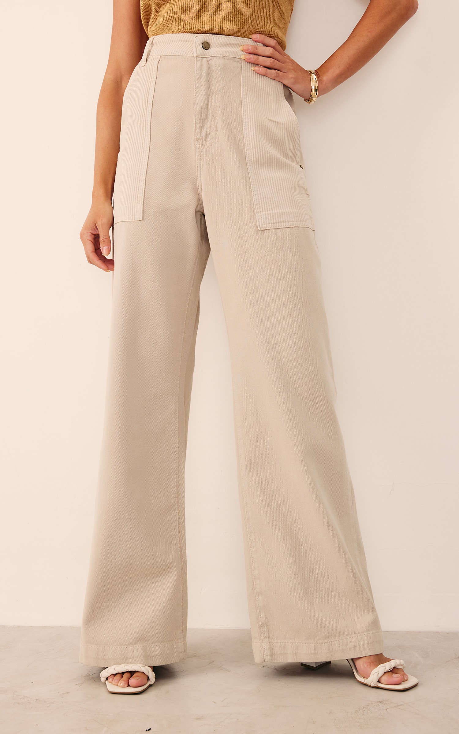Calça Mix Sarja Cotelê Natural