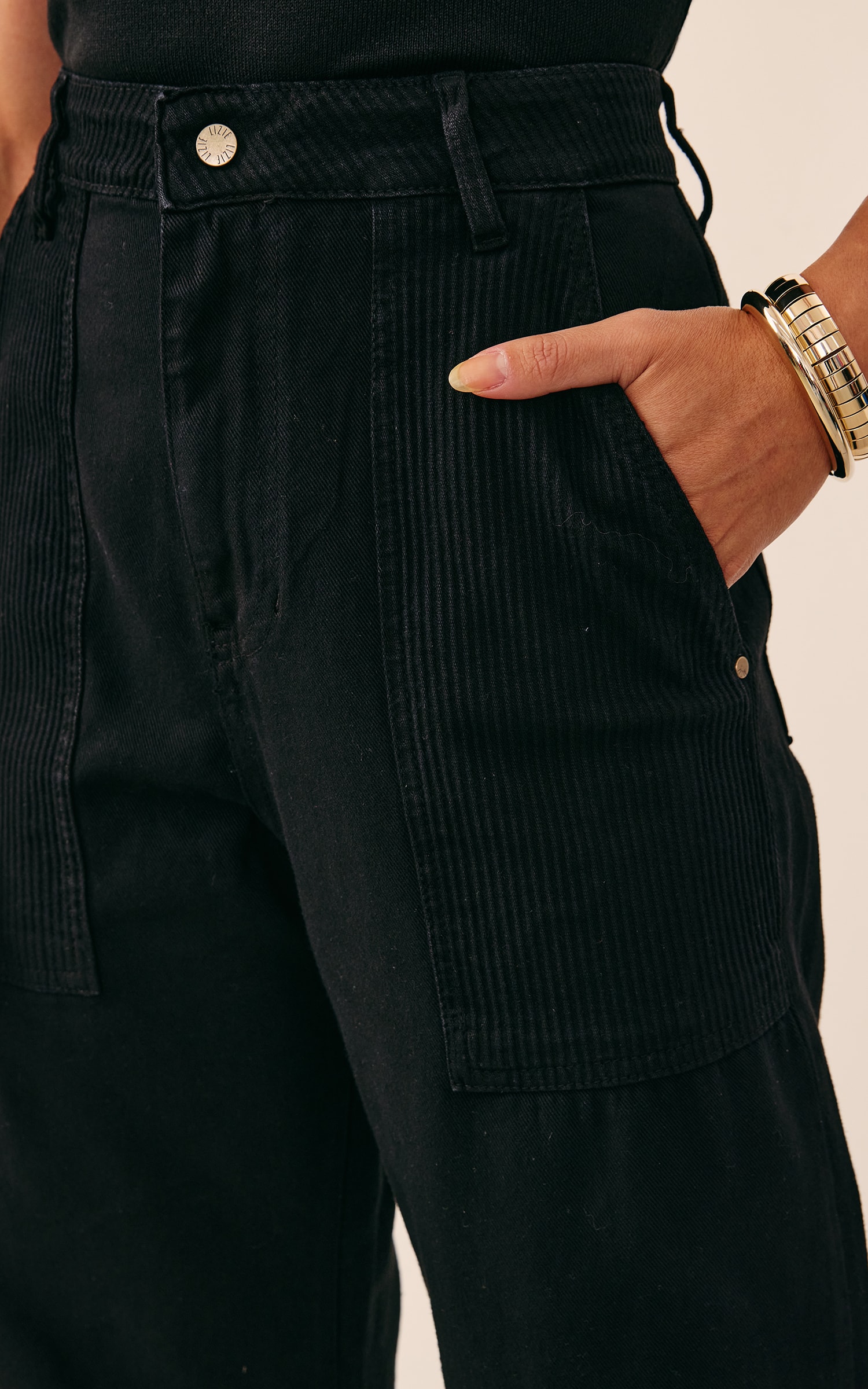 Calça Mix Sarja Cotelê Preto