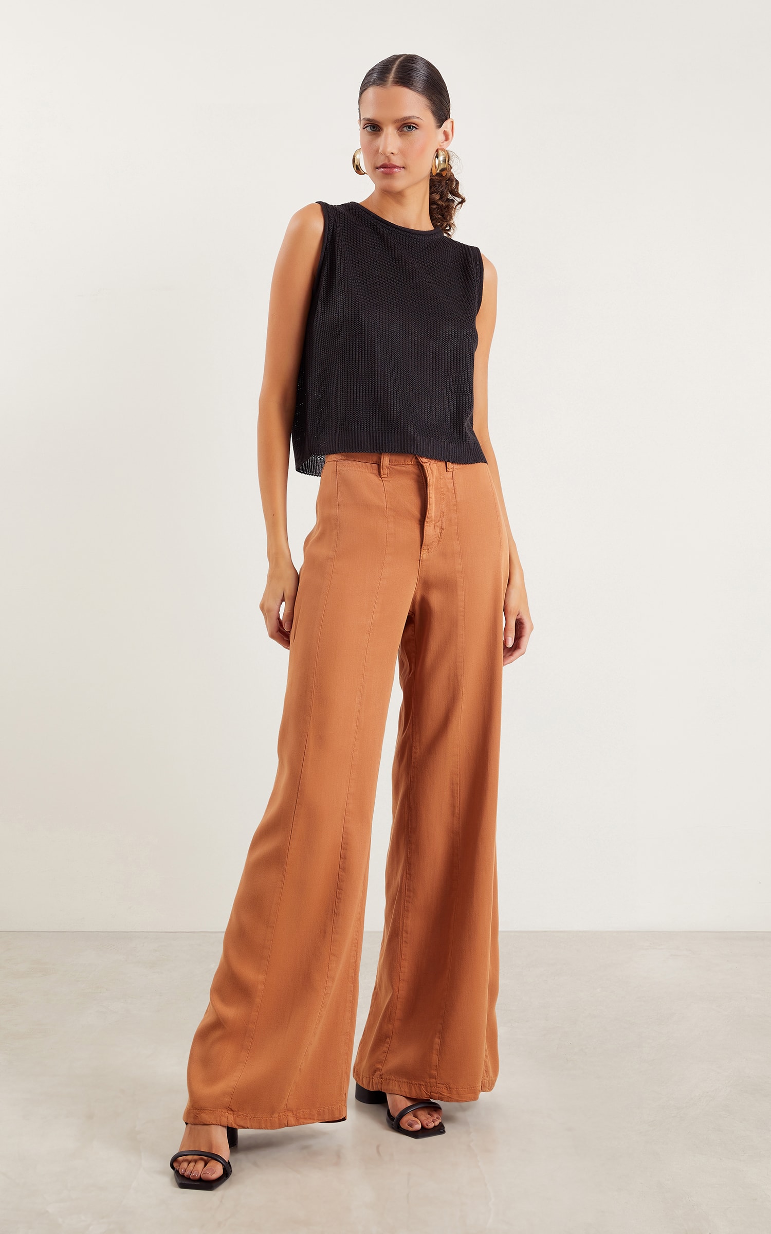 Calça Pantalona Caramelo