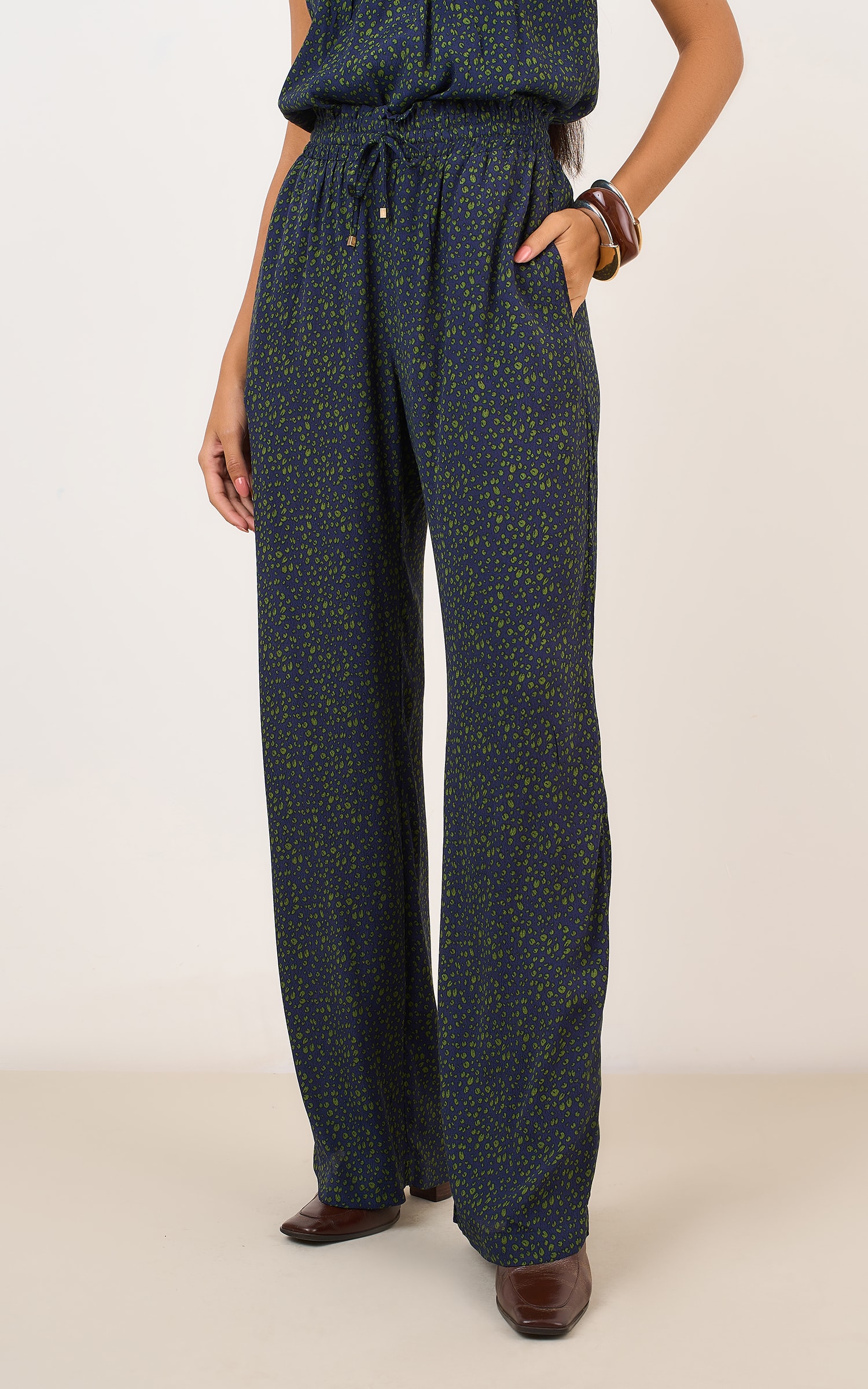 Calca Pantalona Coffee Marinho