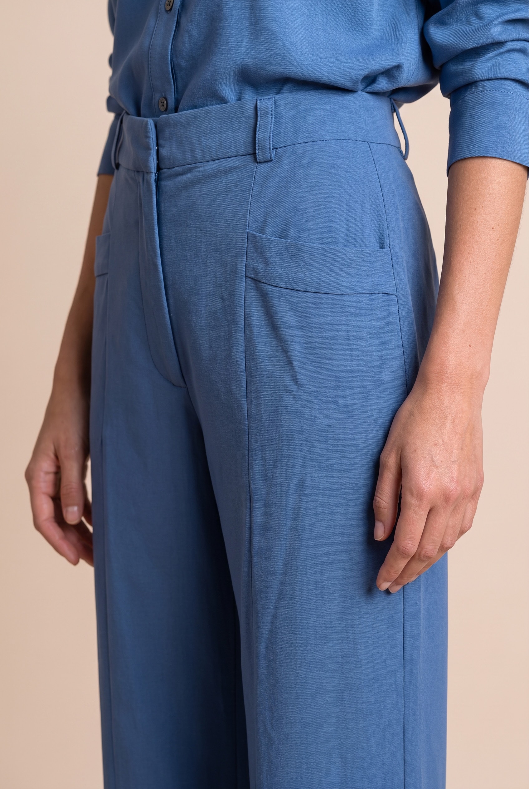 Calca Pantalona Compass Azul Mykonos