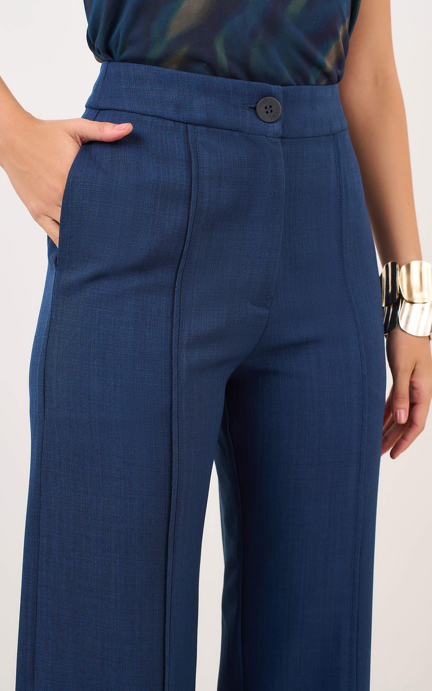 Calca Pantalona Graos Marinho