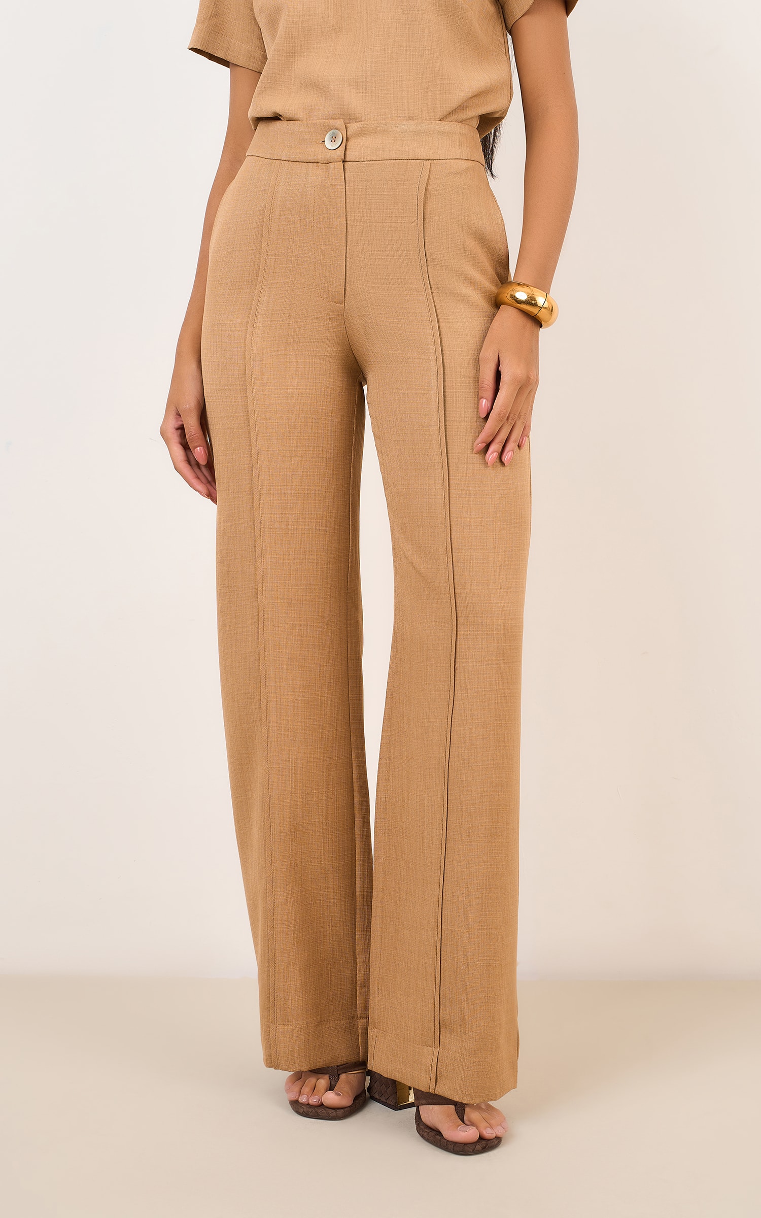 Calca Pantalona Graos Peanut
