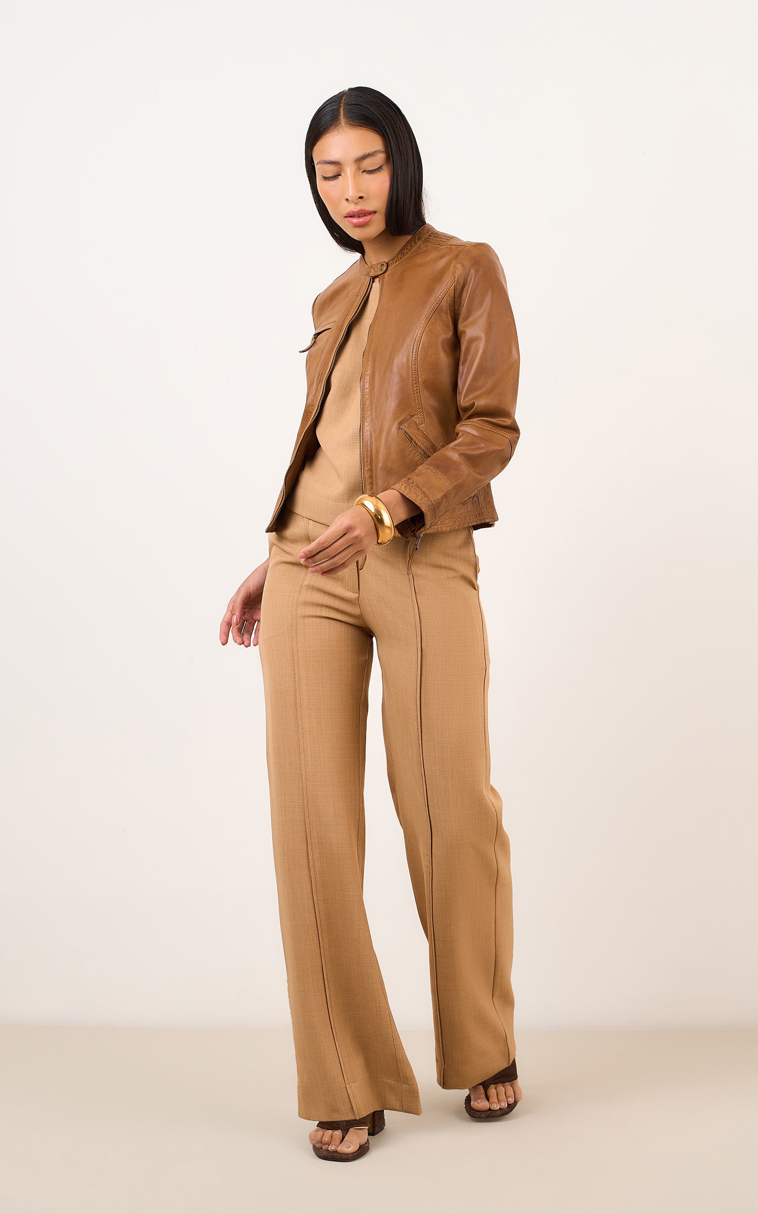 Calca Pantalona Graos Peanut
