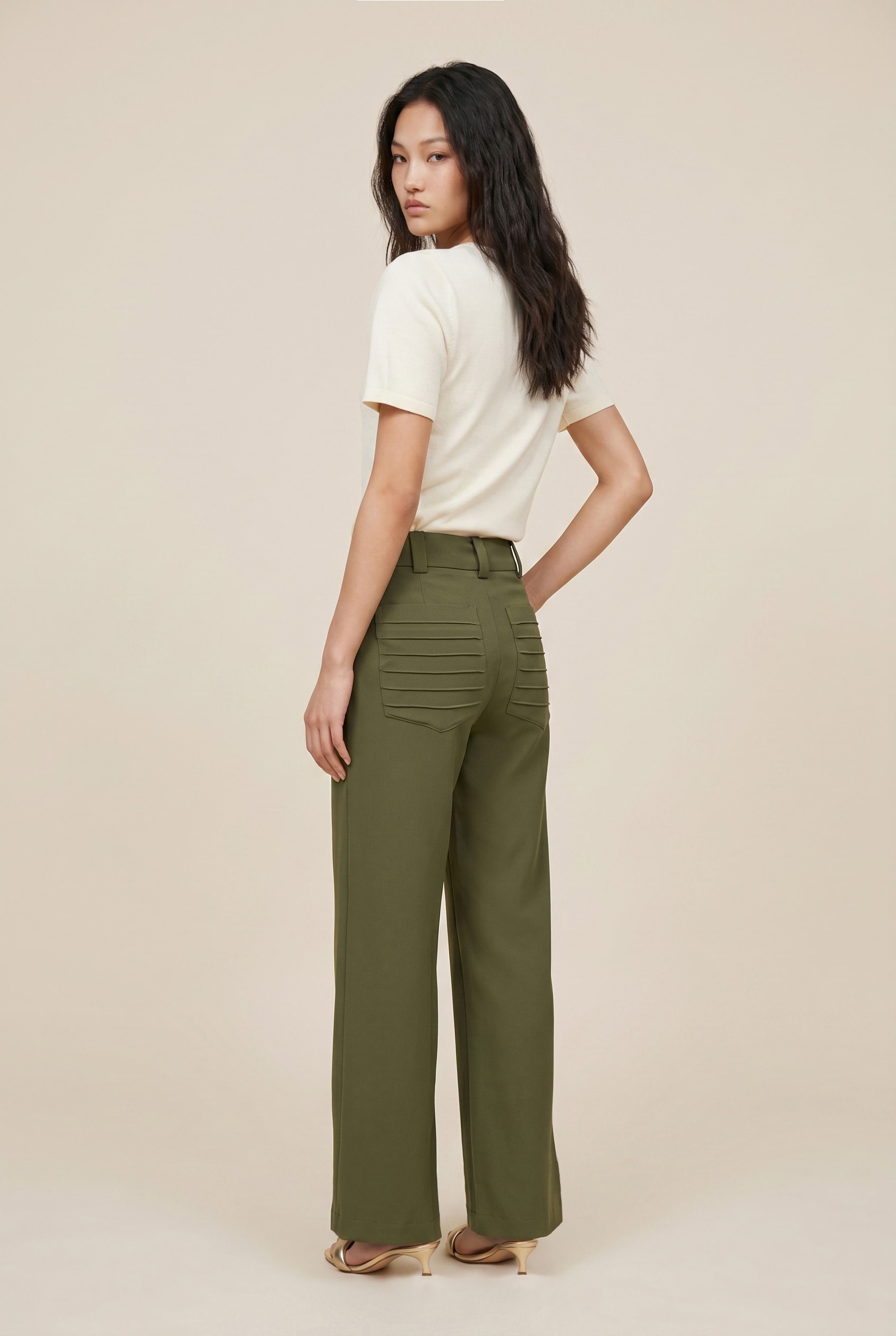 Calca Pantalona Matcha Verde Musgo
