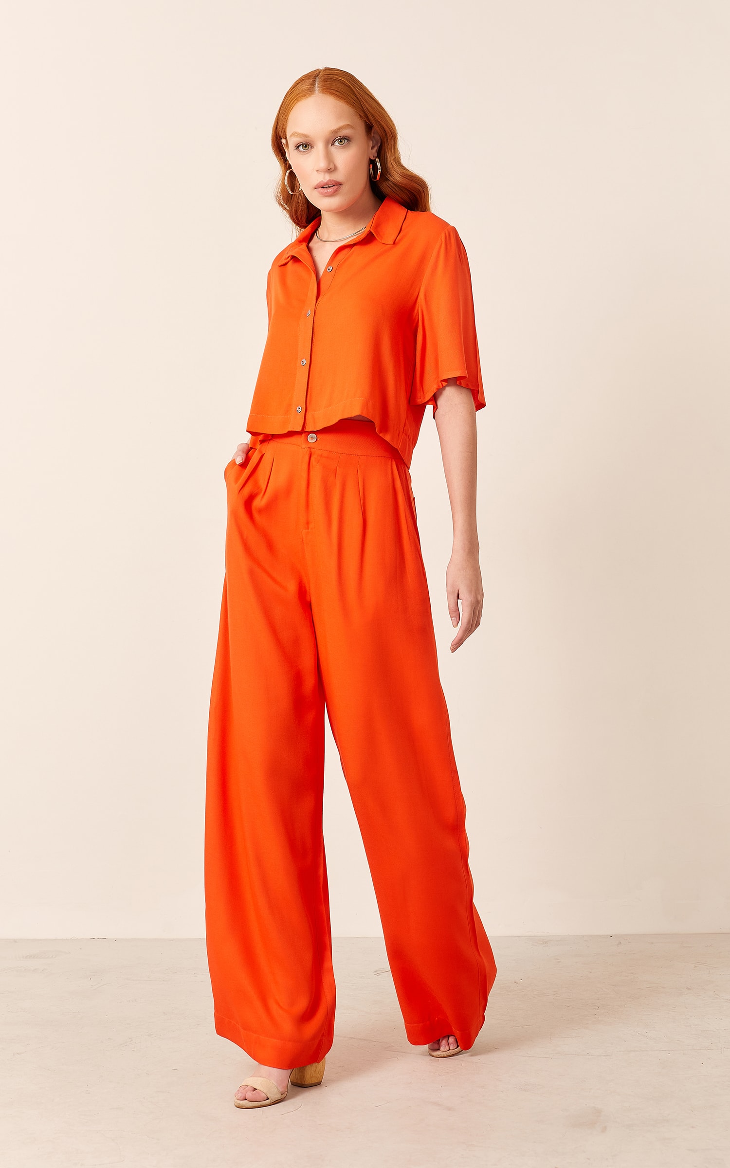 Calça Pantalona Pespontada Pitanga