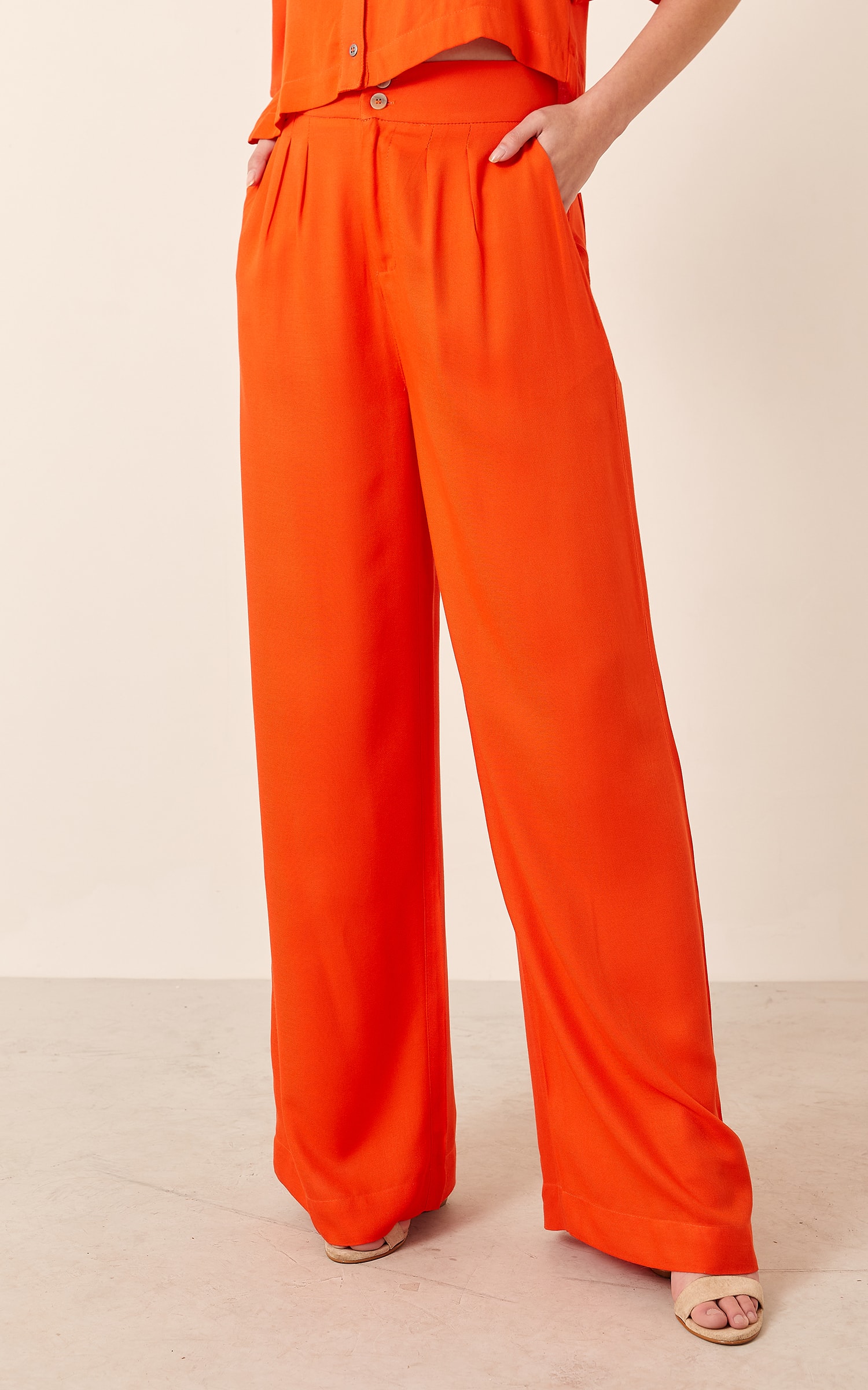 Calça Pantalona Pespontada Pitanga