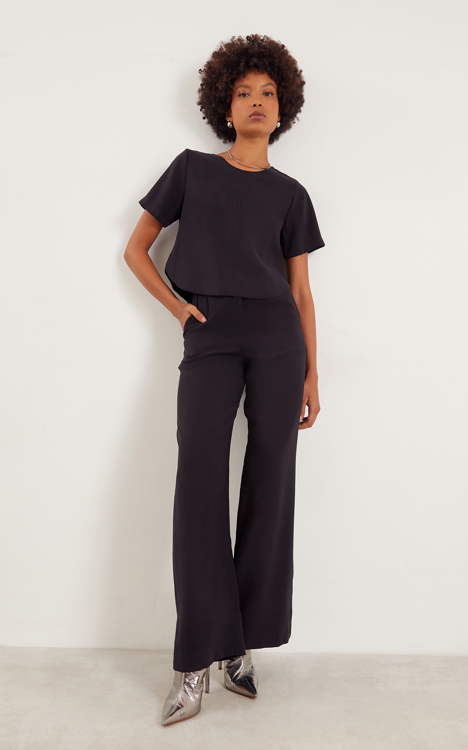 Calça Pantalona Pureza Preto