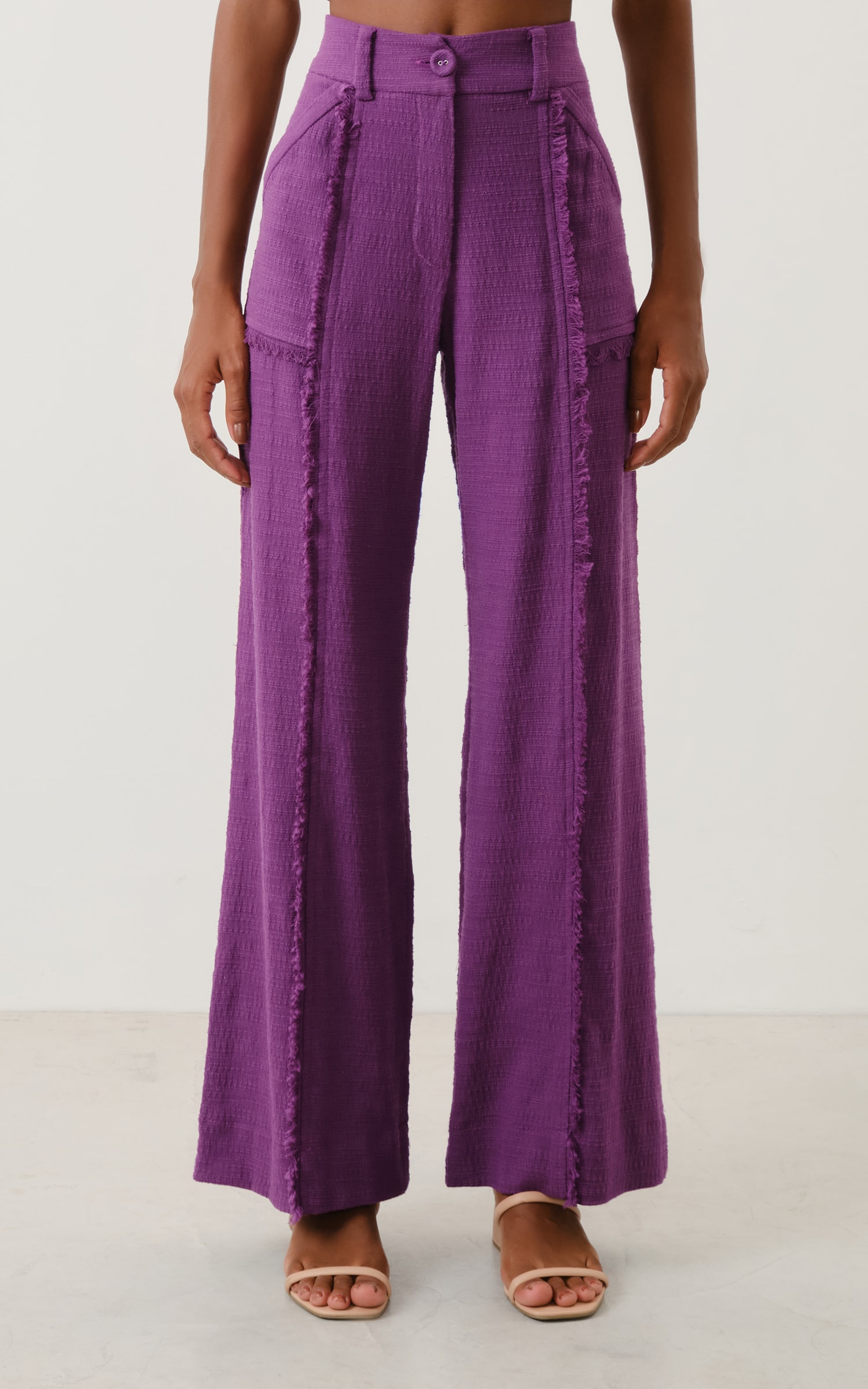 Calca Pantalona Tweed Aspen Ametista