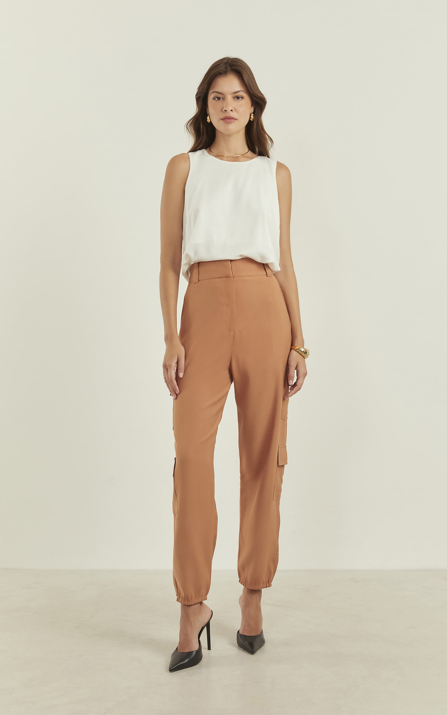 Calça Peach Cargo Amêndoa