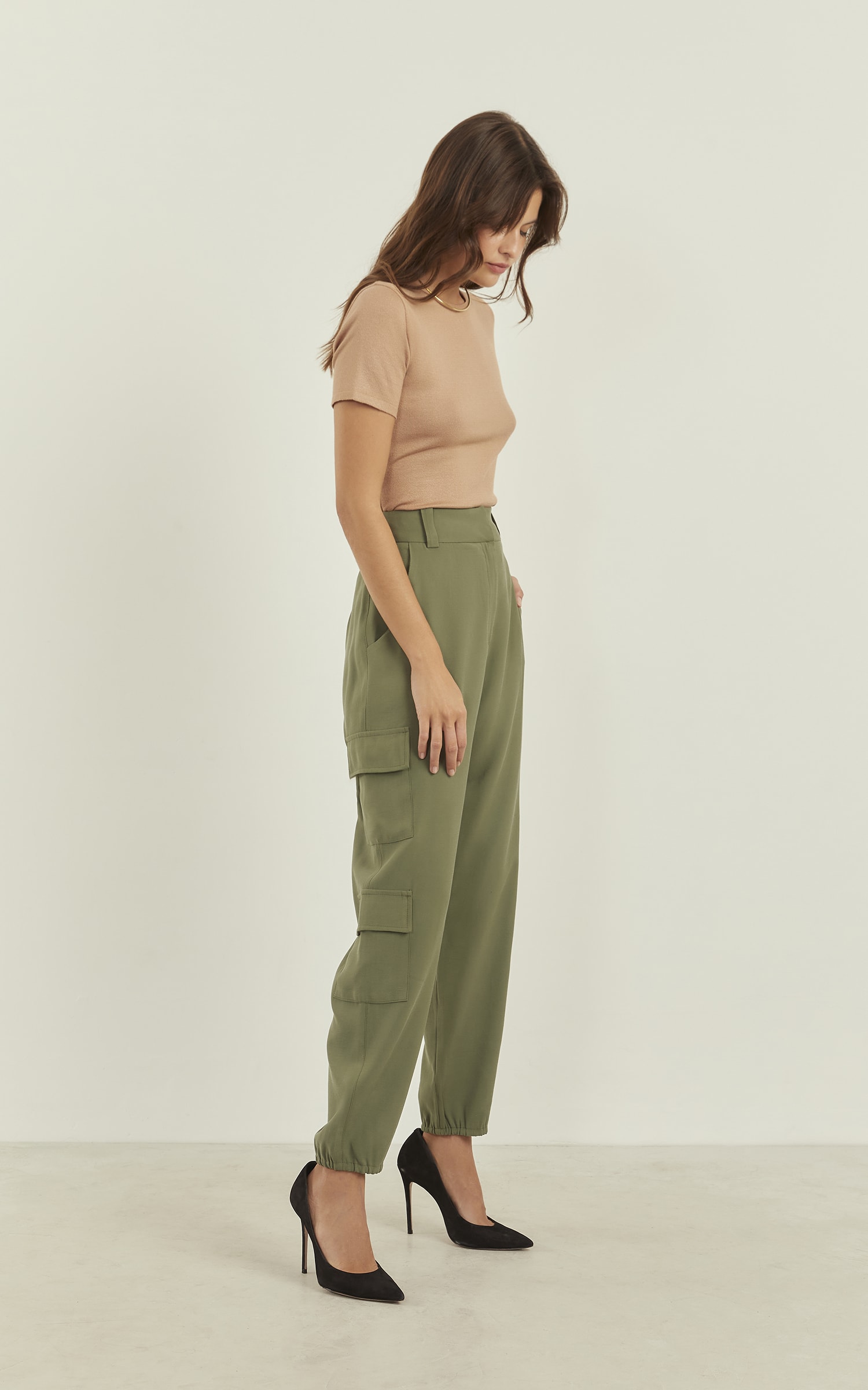 Calça Peach Cargo Verde Musgo