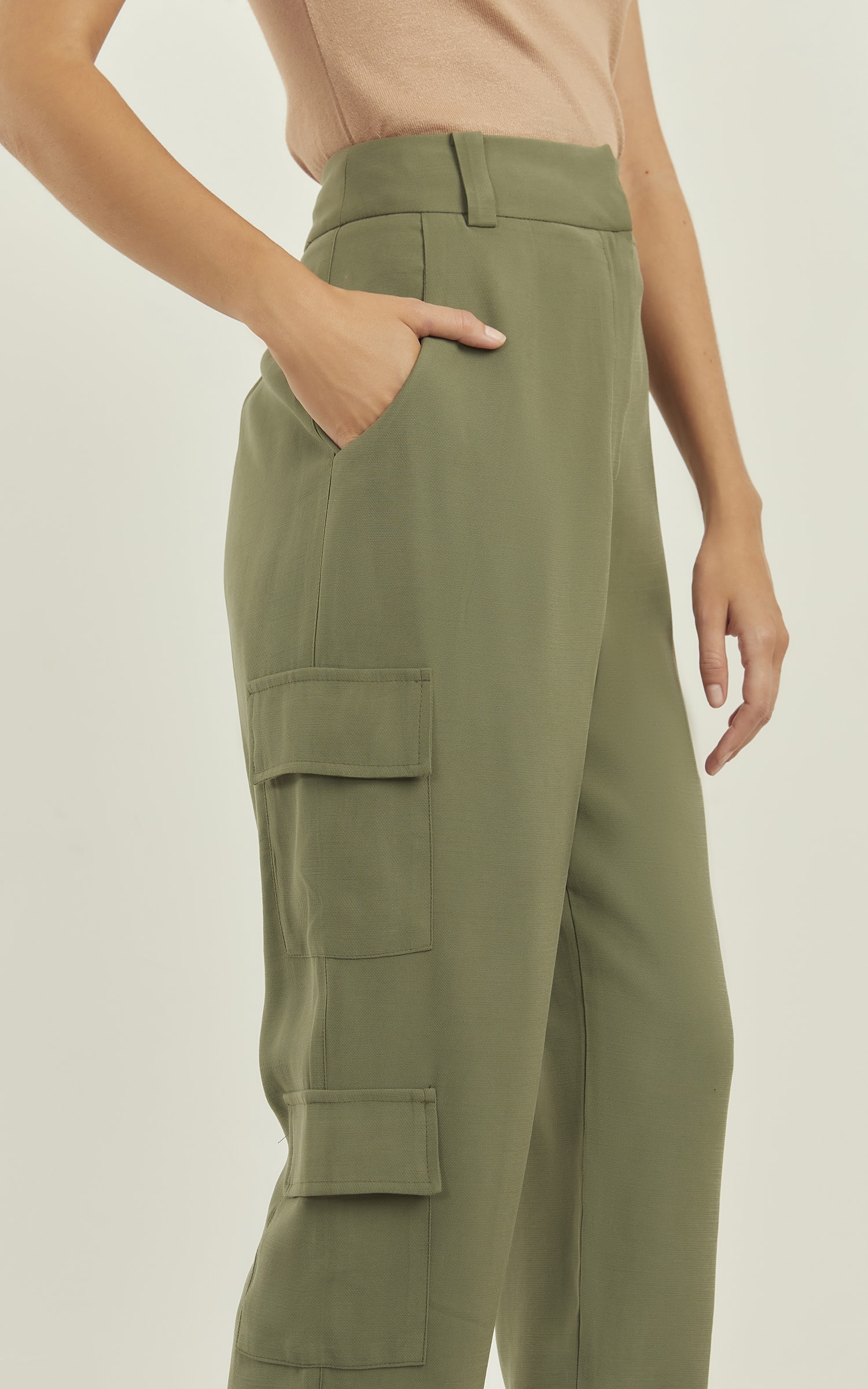 Calça Peach Cargo Verde Musgo