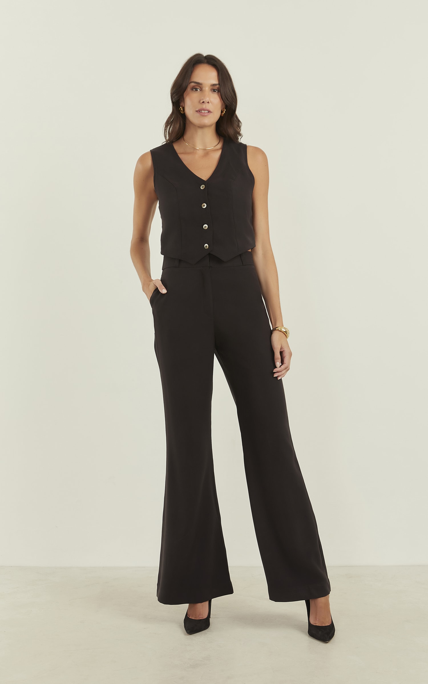 Calça Peach Flare Preto