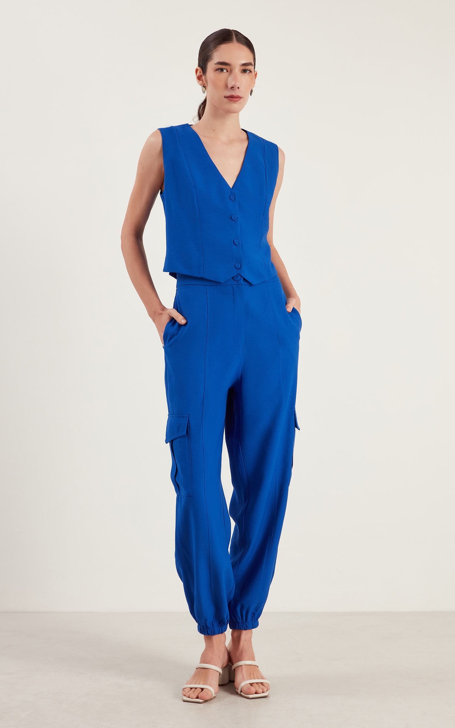 Calça Petit Bolsos Azul Royal