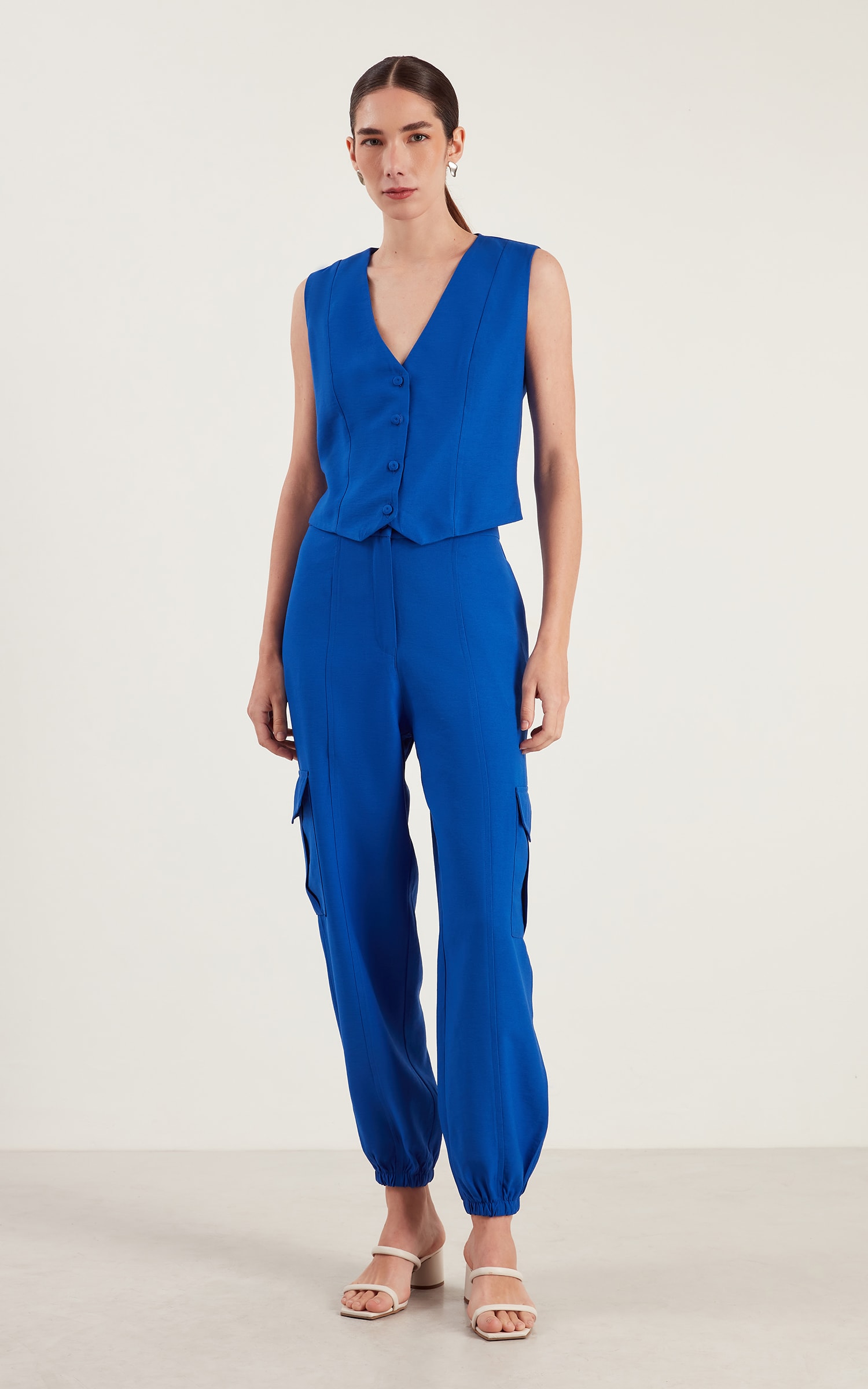Calça Petit Bolsos Azul Royal
