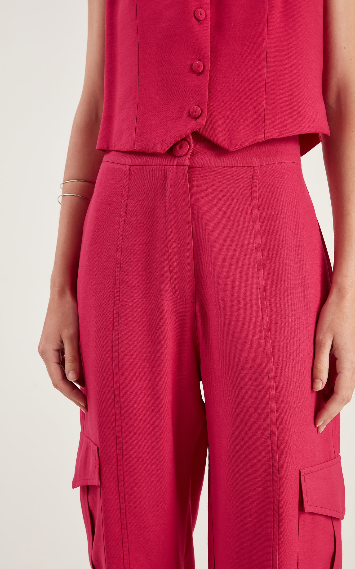 Calça Petit Bolsos Fúcsia