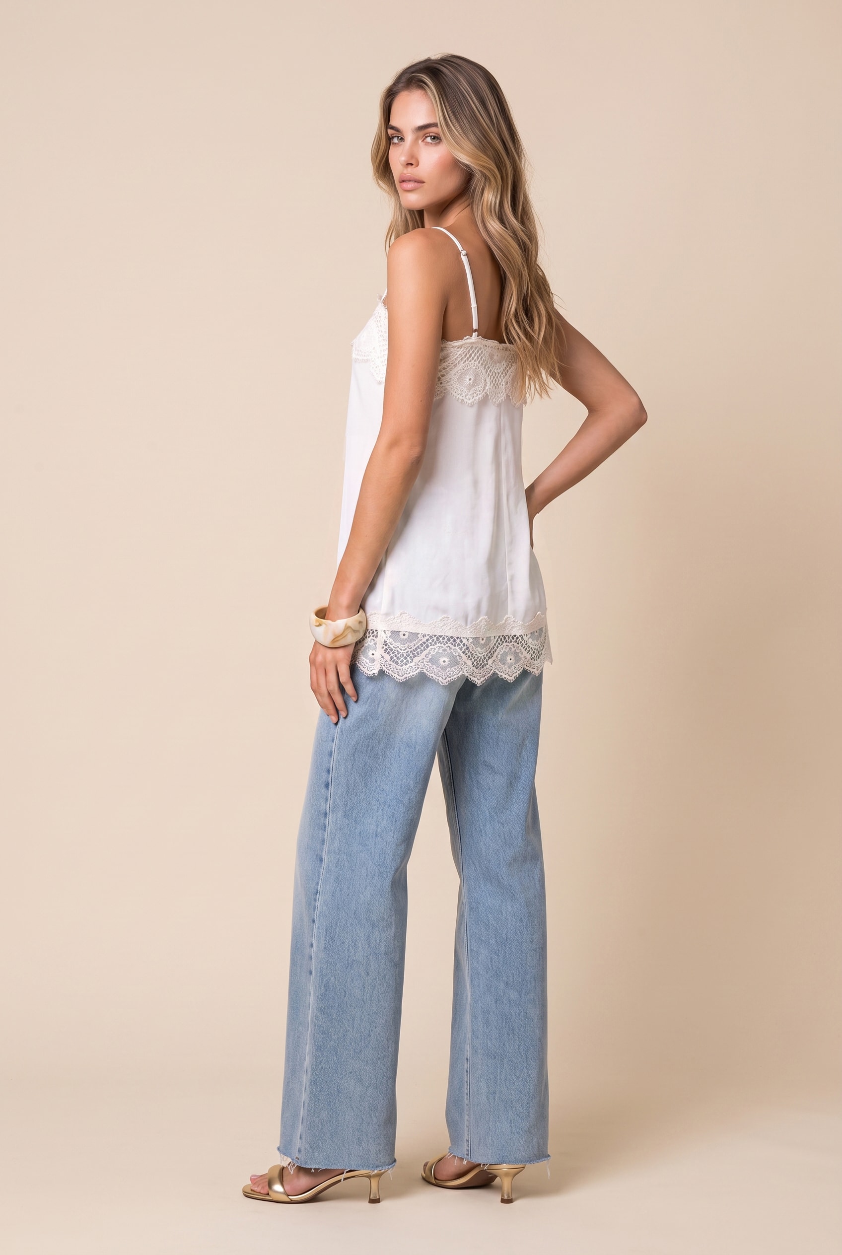 Calça Recorte Jeans Claro
