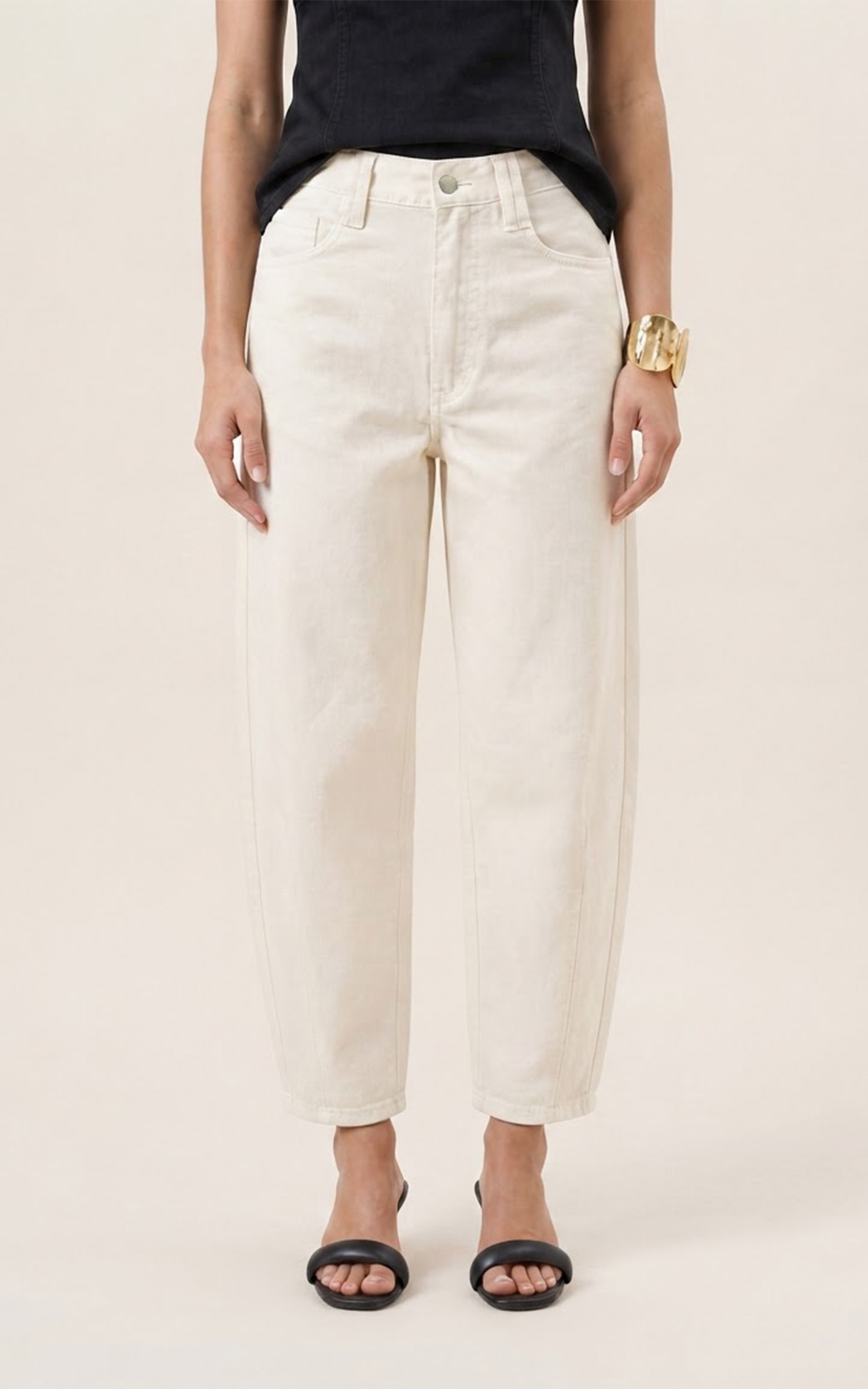 Calça Sarja Balloon Off White