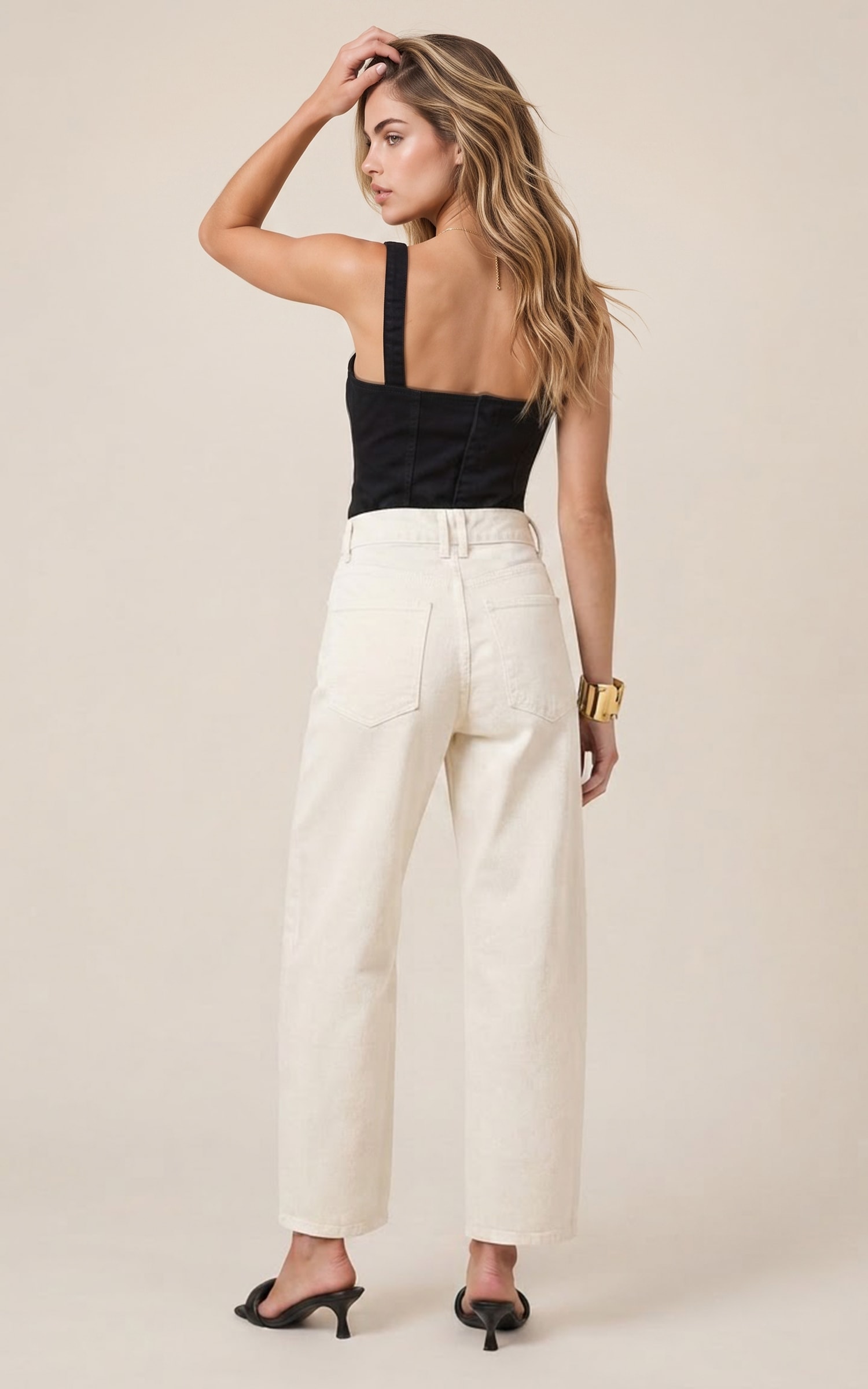 Calça Sarja Balloon Off White